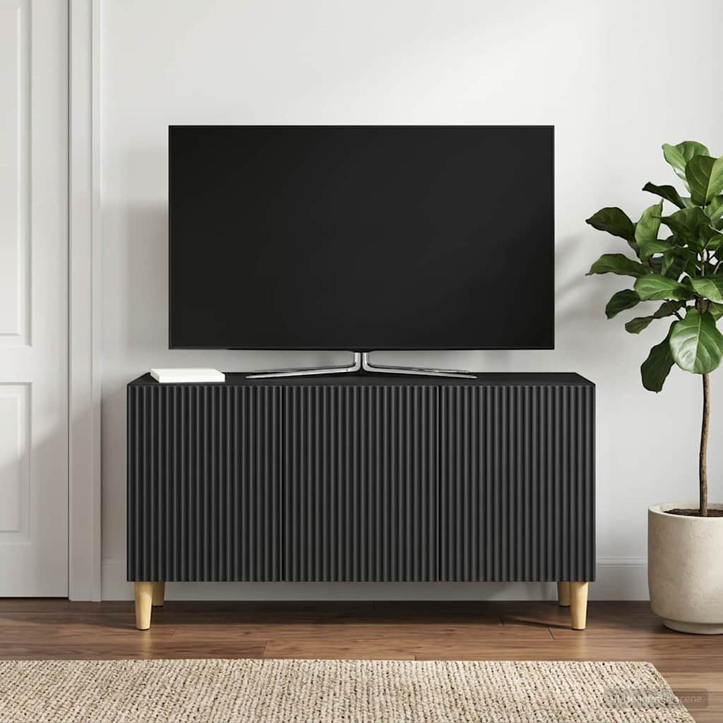 TV-Schränk 99 x 34,5 x 50 cm Schwarz Holzwerkstoff