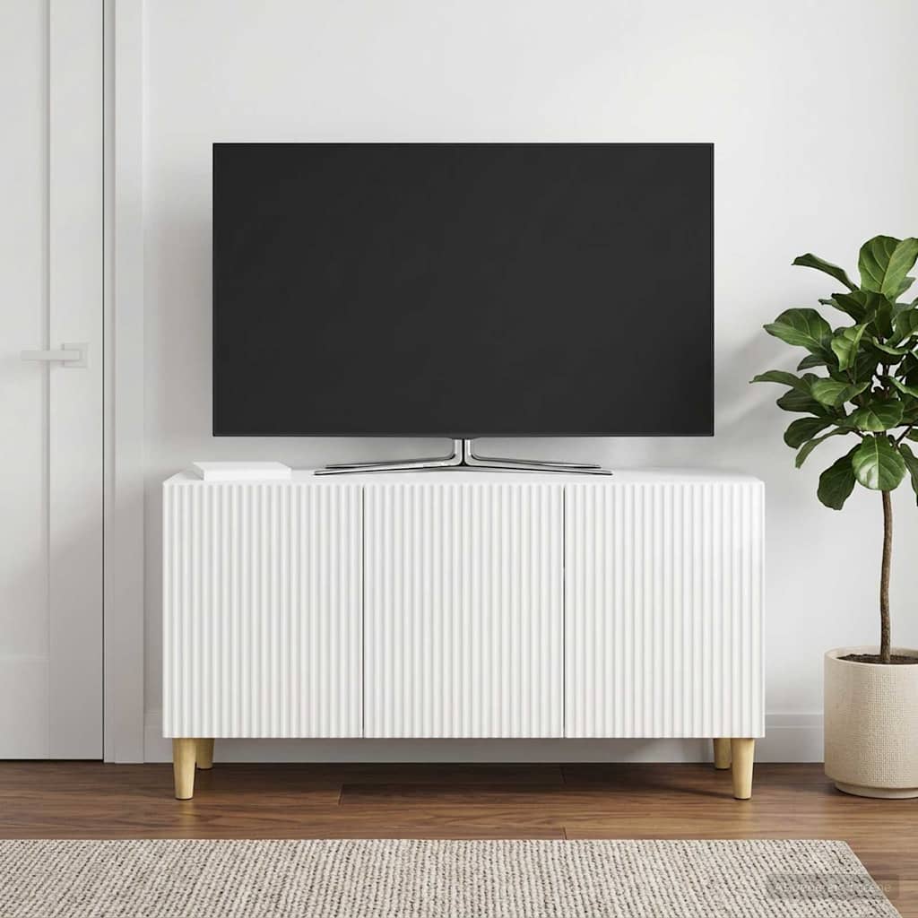 TV-Schränk 99 x 34,5 x 50 cm Hochglanz Weiß Holzwerkstoff