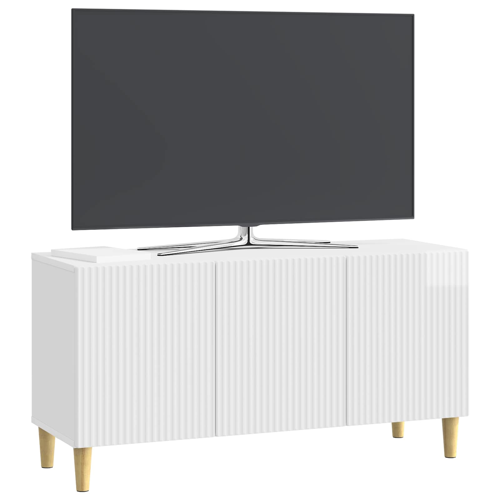 TV-Schränk 99 x 34,5 x 50 cm Hochglanz Weiß Holzwerkstoff