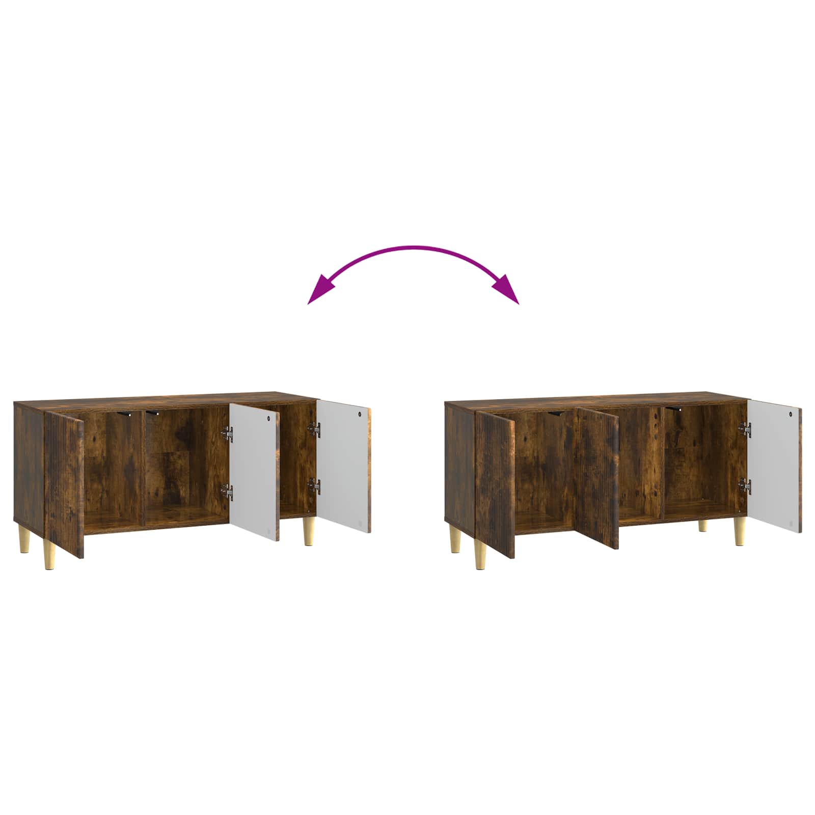 TV-Schränk 99 x 34,5 x 50 cm Räuchereiche Holzwerkstoff
