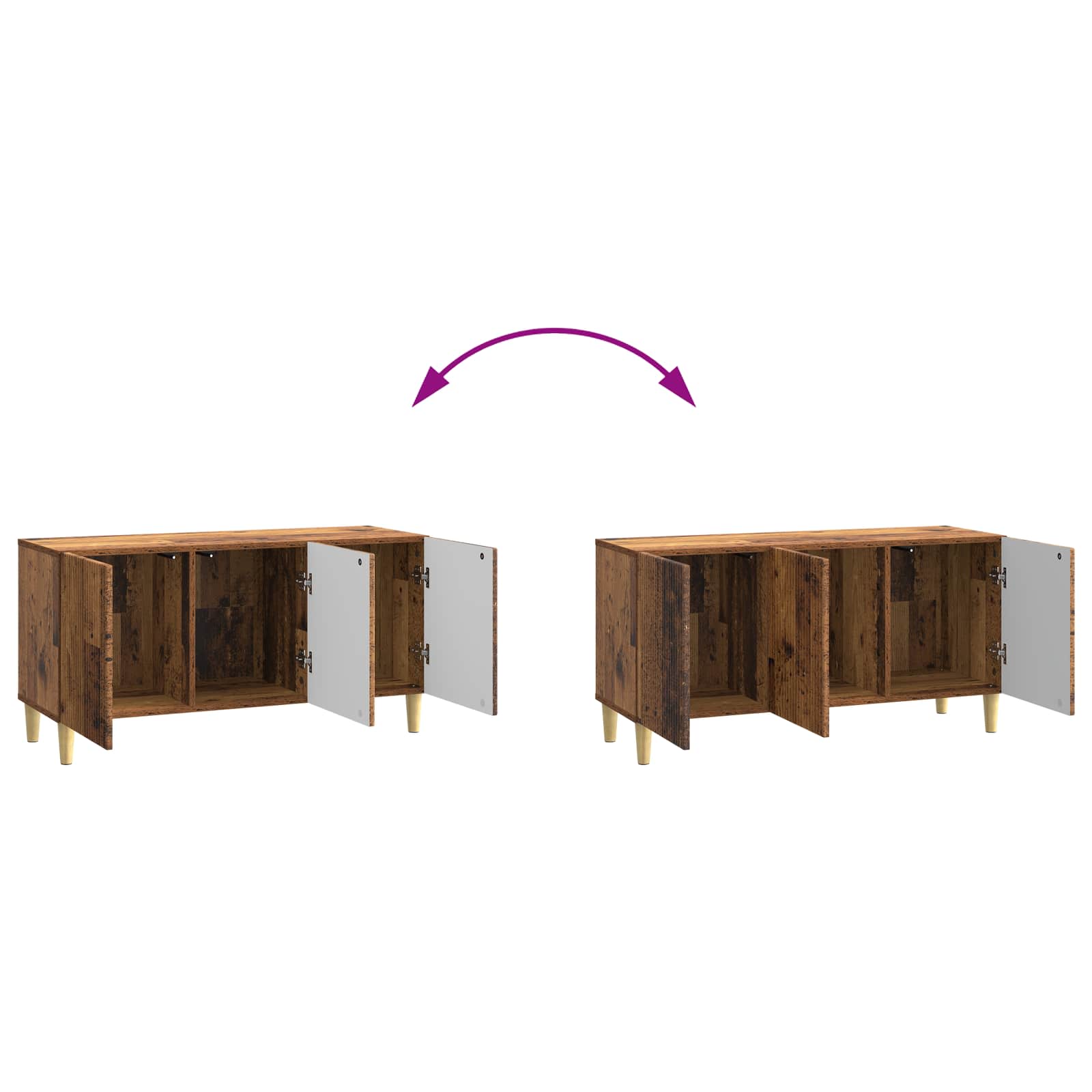 TV-Schränk 99 x 34,5 x 50 cm Altholz Holzwerkstoff