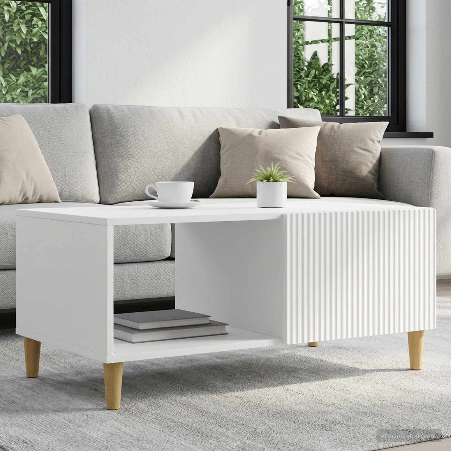 Couchtisch Weiß 90 x 50 x 40 cm Holzwerkstoff