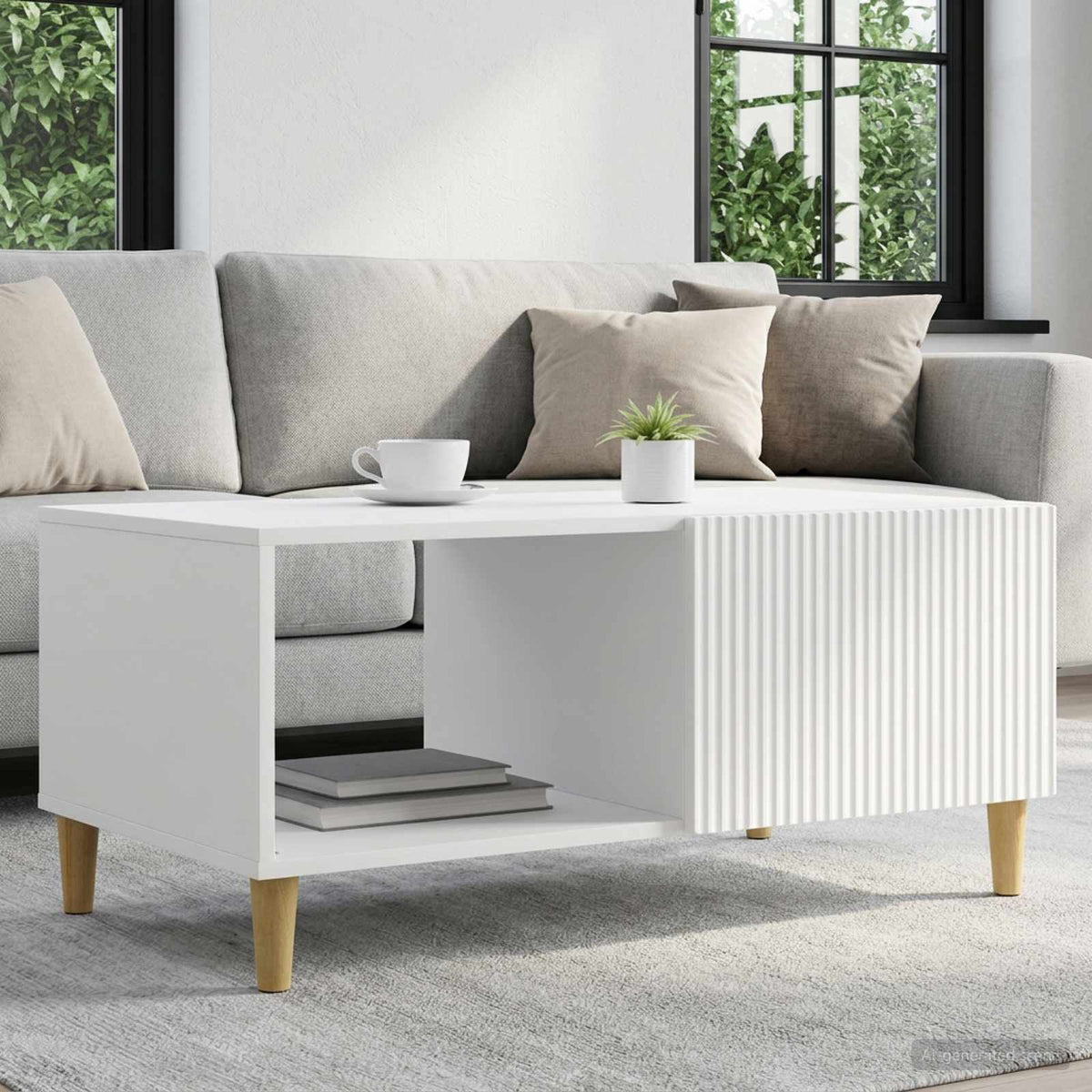 Couchtisch Weiß 90 x 50 x 40 cm Holzwerkstoff