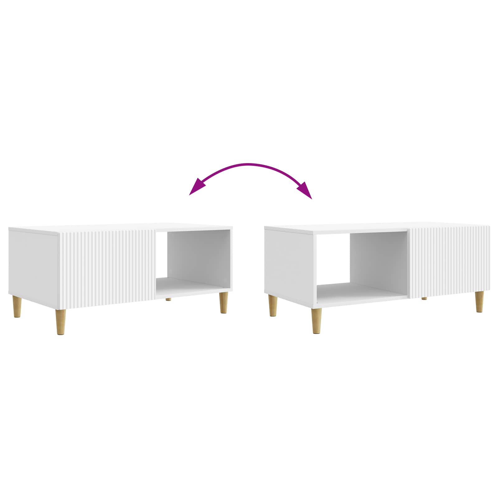 Couchtisch Weiß 90 x 50 x 40 cm Holzwerkstoff