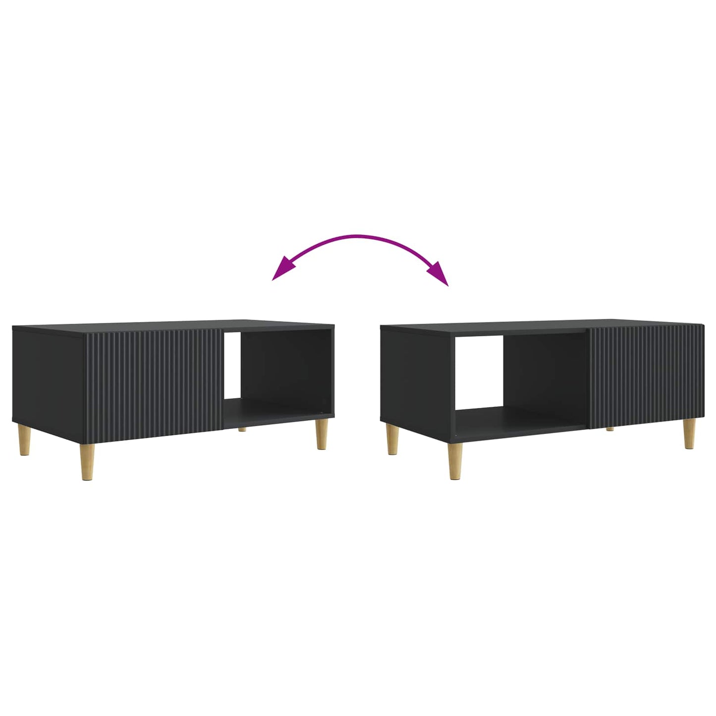 Couchtisch Schwarz 90 x 50 x 40 cm Holzwerkstoff