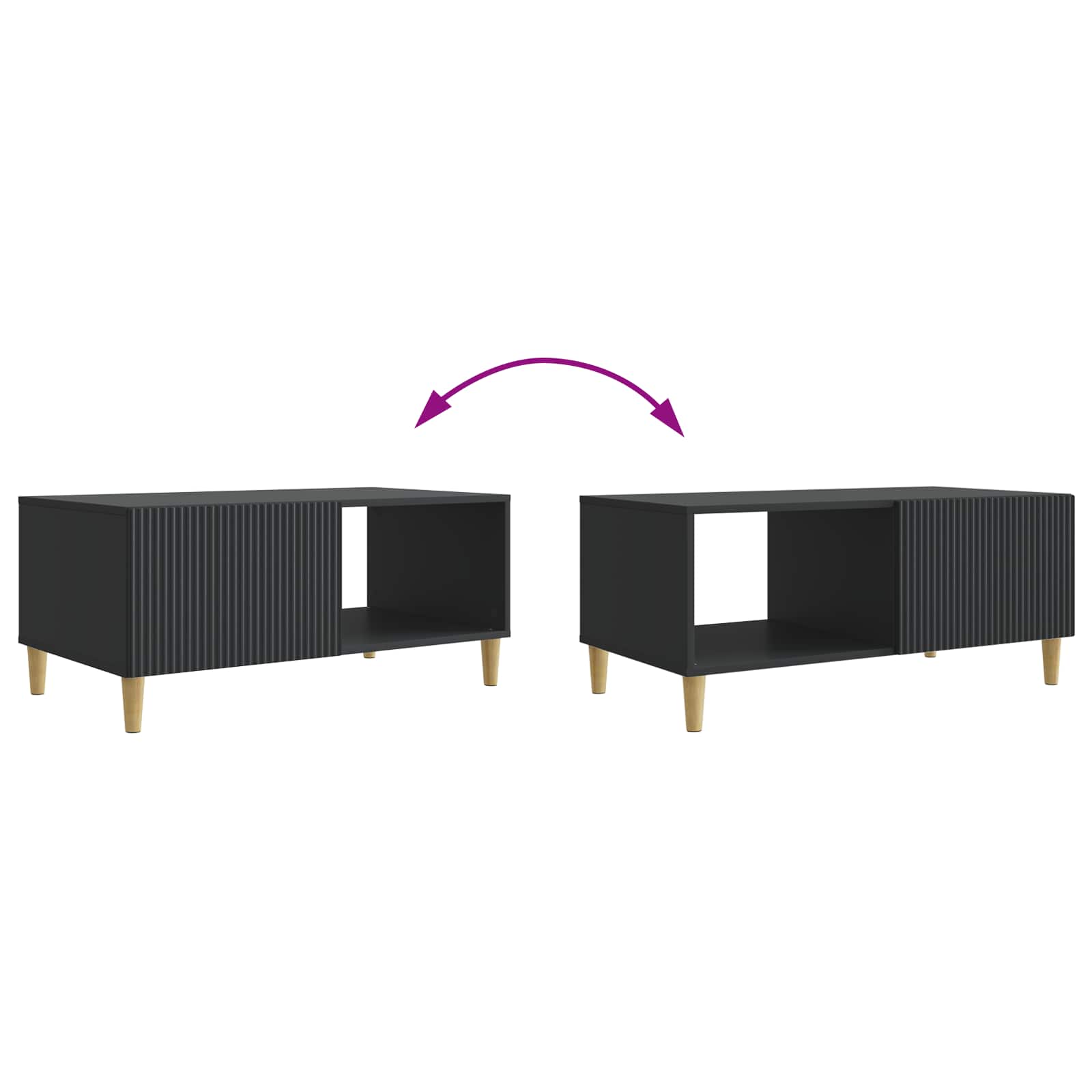 Couchtisch Schwarz 90 x 50 x 40 cm Holzwerkstoff