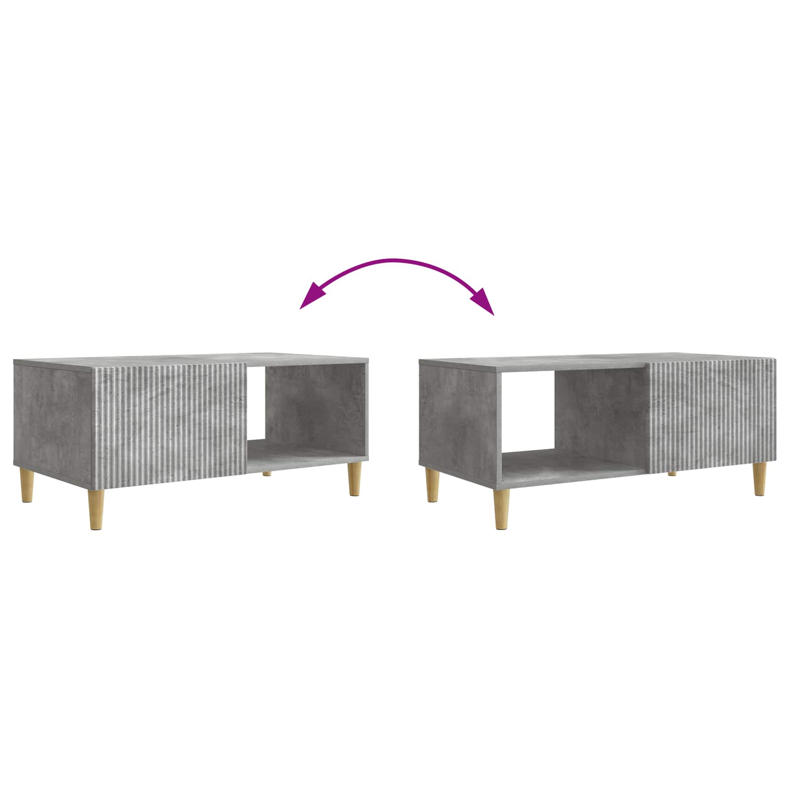 Couchtisch Betongrau 90 x 50 x 40 cm Holzwerkstoff