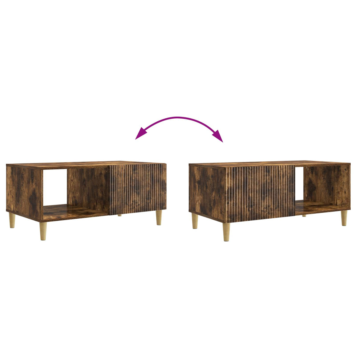 Couchtisch Räuchereiche 90 x 50 x 40 cm Holzwerkstoff