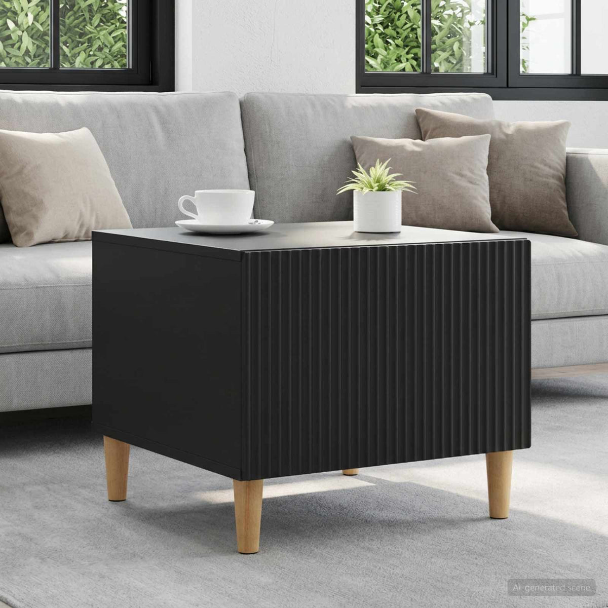 Couchtisch mit Schubladen Schwarz 49 x 50 x 40 cm Holzwerkstoff