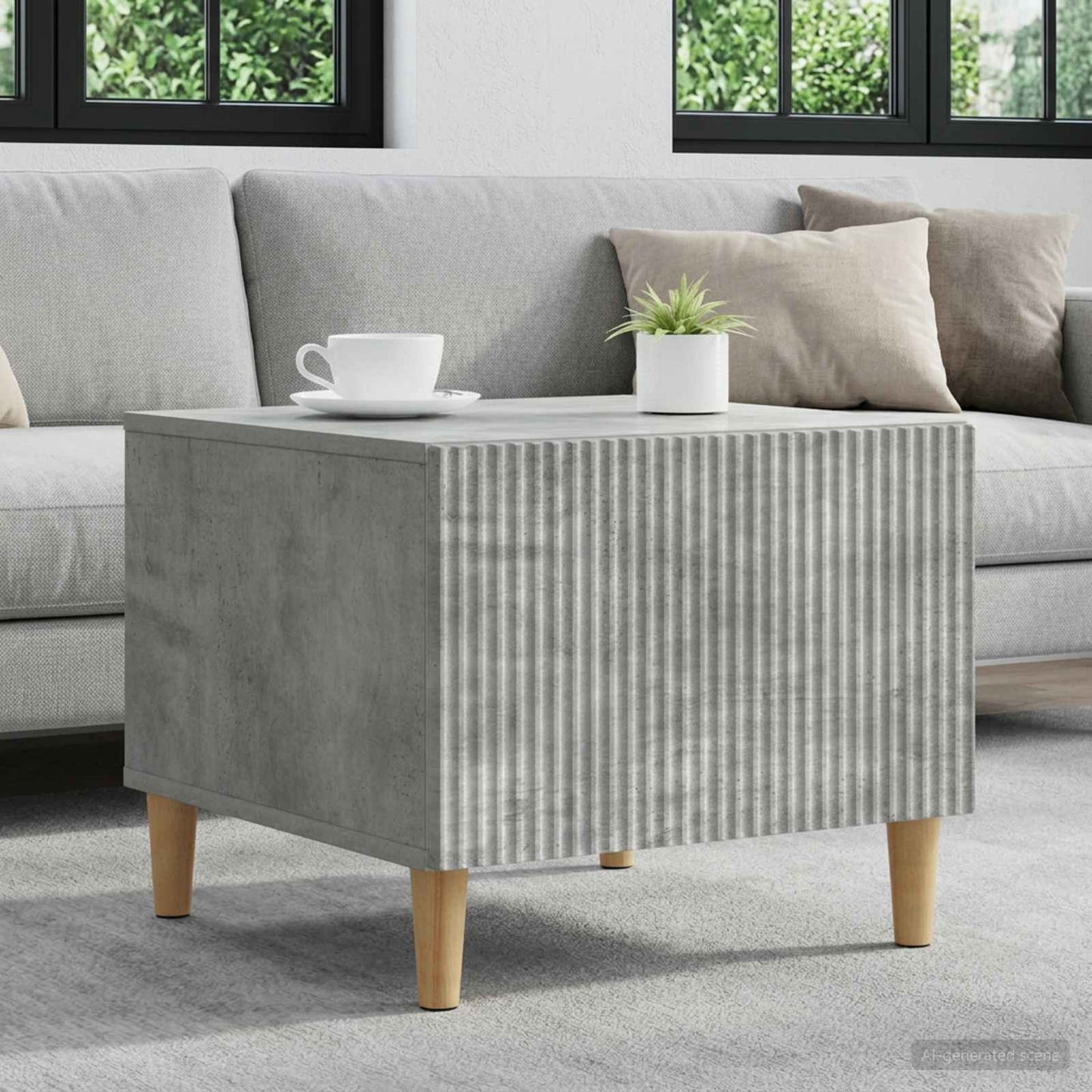 Couchtisch Betongrau 49 x 50 x 40 cm Holzwerkstoff