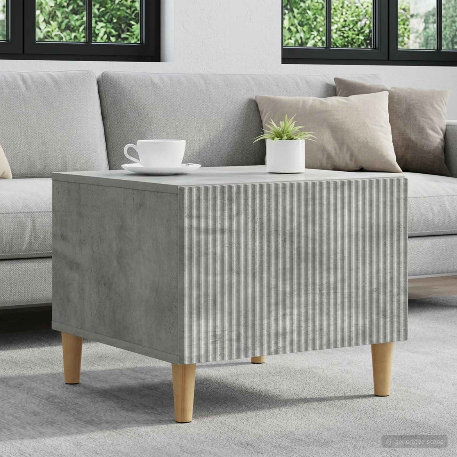 Couchtisch Betongrau 49 x 50 x 40 cm Holzwerkstoff