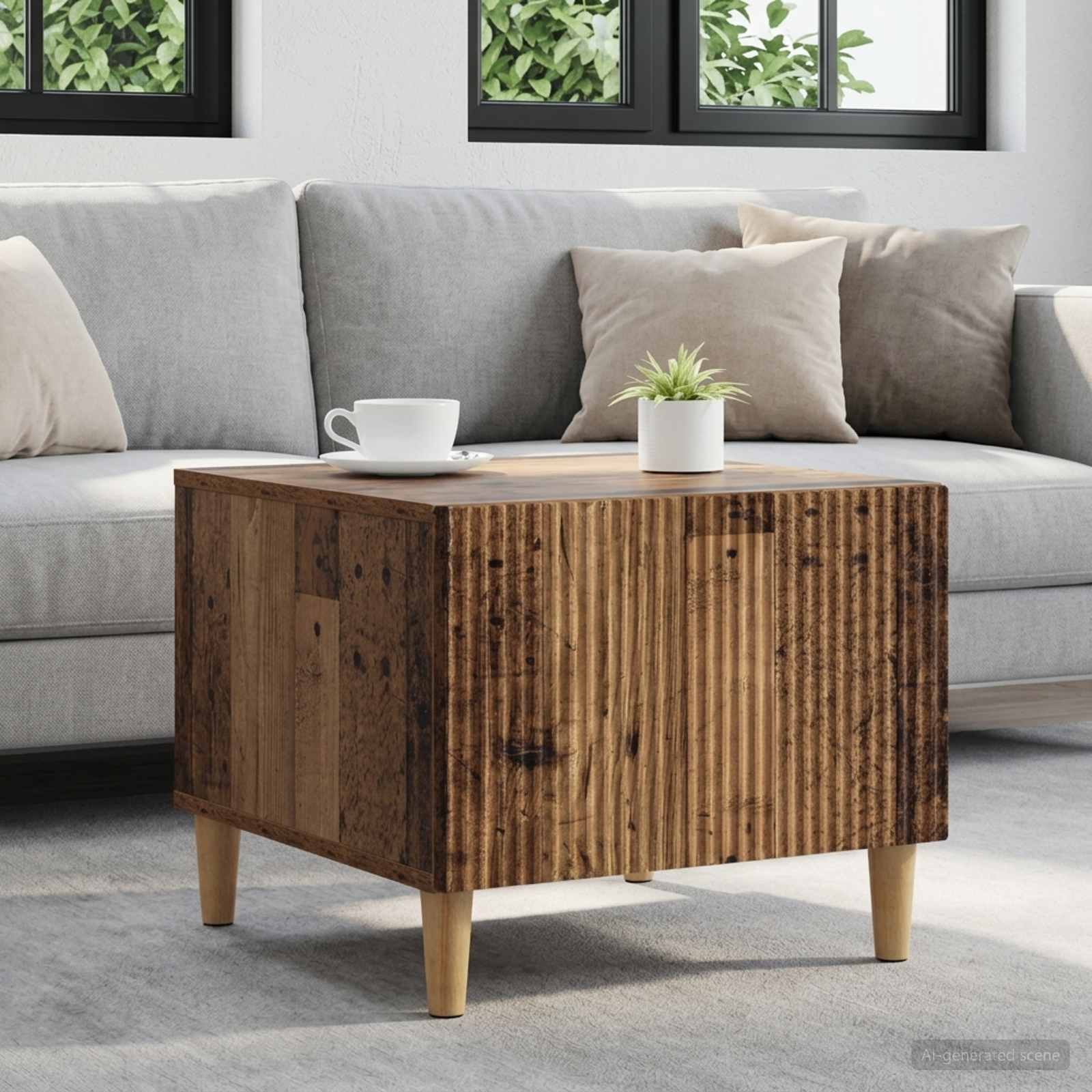 Couchtisch mit Schubladen Altholz 49 x 50 x 40 cm Holzwerkstoff