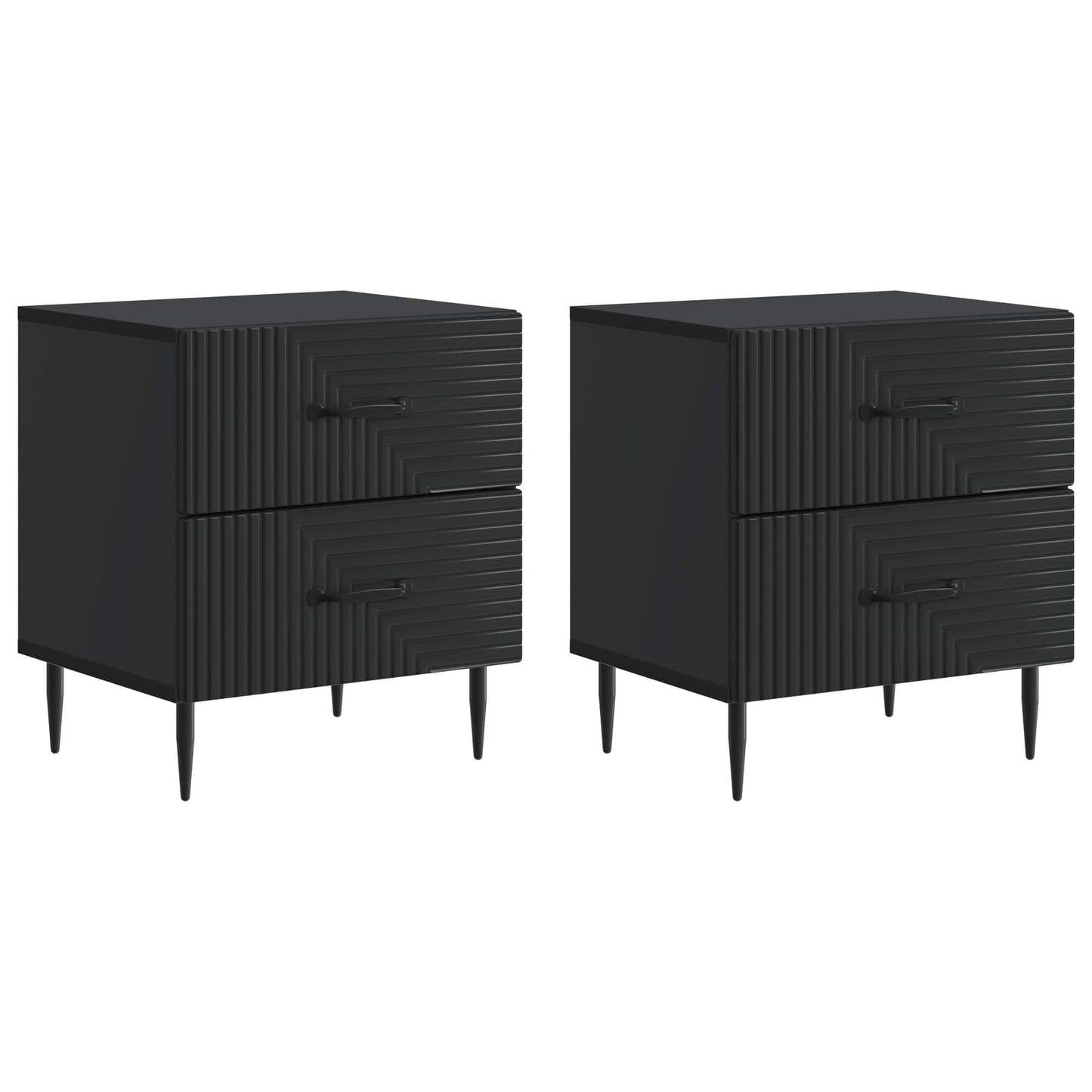 Nachttisch 2 Stk. Schwarz 43 x 34,5 x 47,5 cm Holzwerkstoff