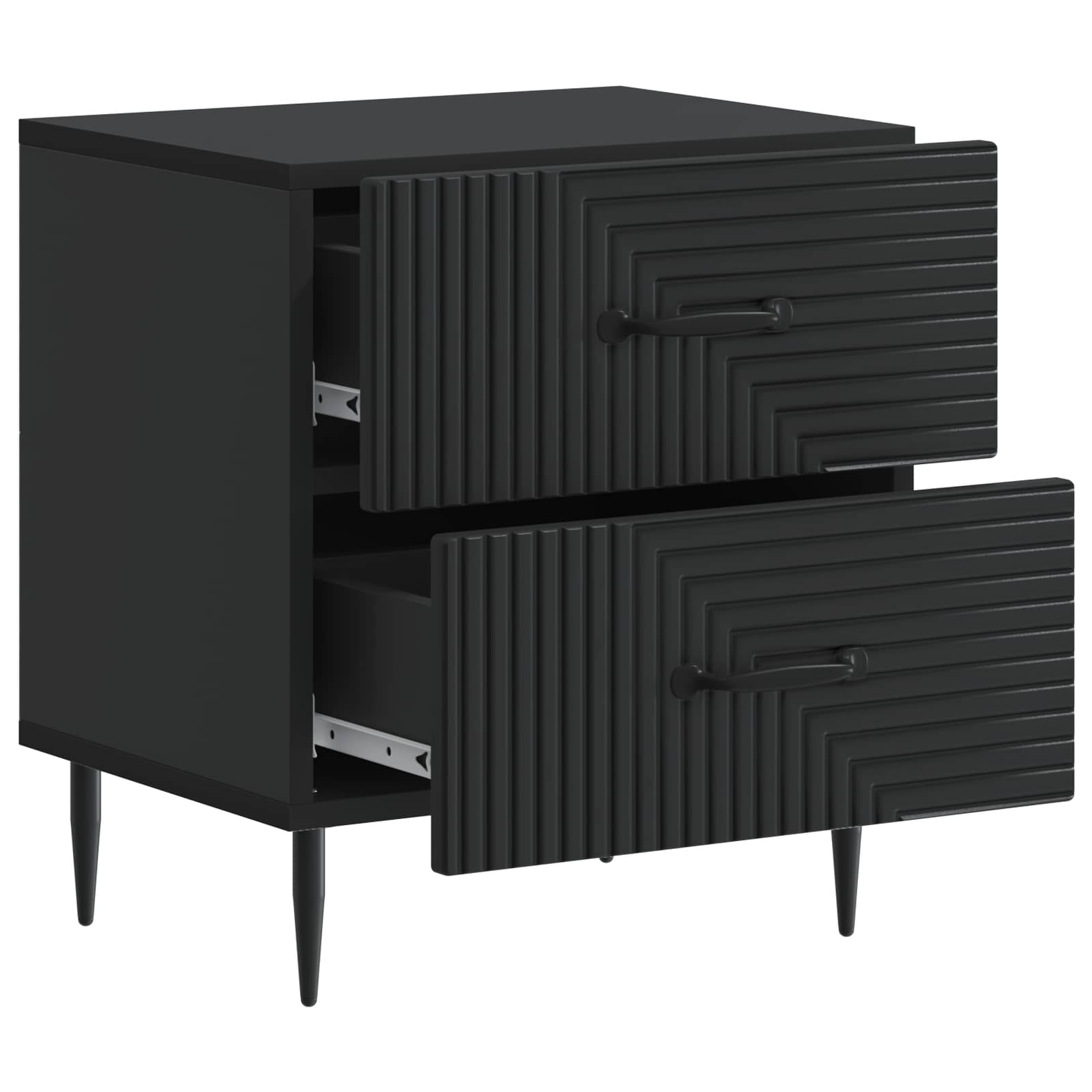 Nachttisch 2 Stk. Schwarz 43 x 34,5 x 47,5 cm Holzwerkstoff