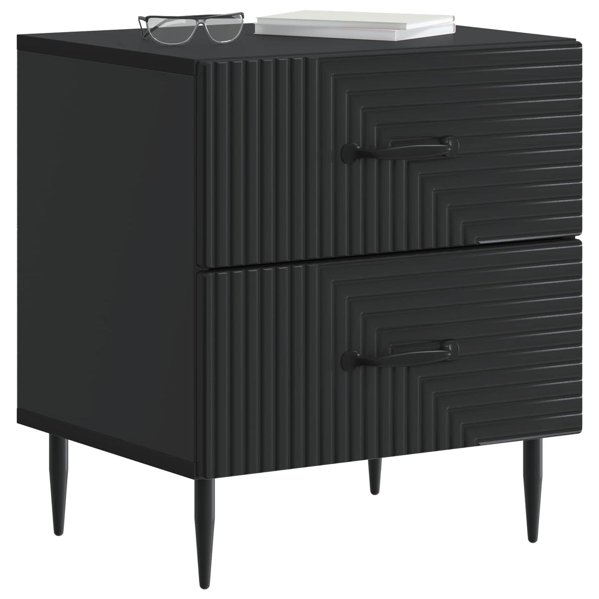 Nachttisch 2 Stk. Schwarz 43 x 34,5 x 47,5 cm Holzwerkstoff