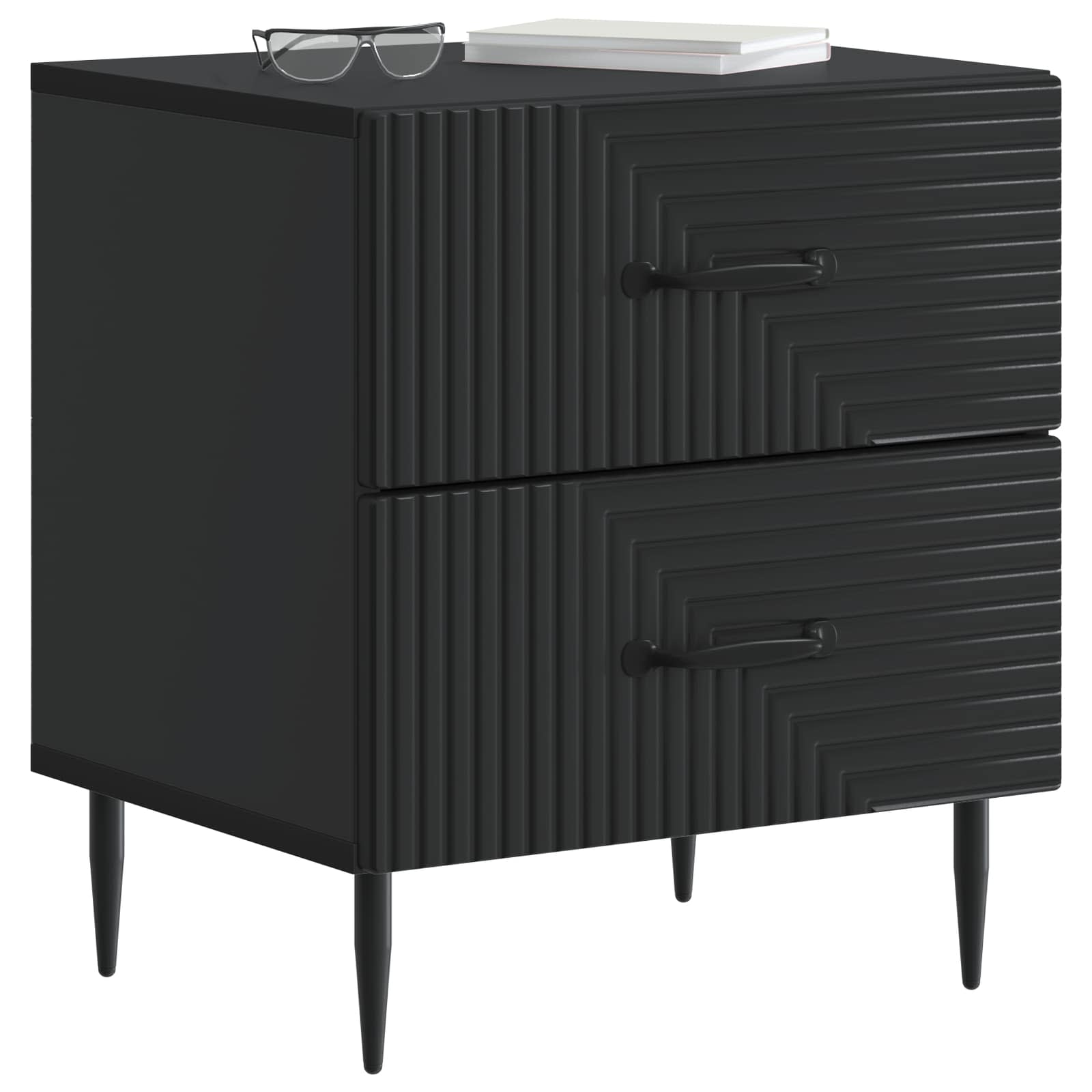 Nachttisch 2 Stk. Schwarz 43 x 34,5 x 47,5 cm Holzwerkstoff