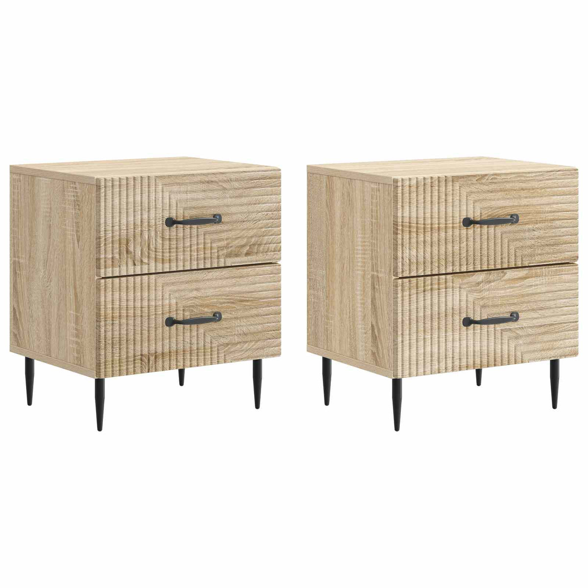 Nachttisch 2 Stk. Sonoma-Eiche 43 x 34,5 x 47,5 cm