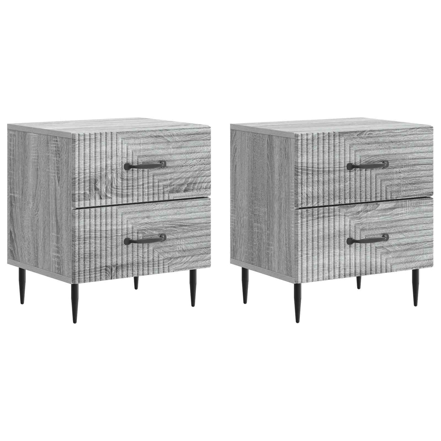 Nachttisch 2 Stk. Sonoma-Grau 43 x 34,5 x 47,5 cm Holzwerkstoff