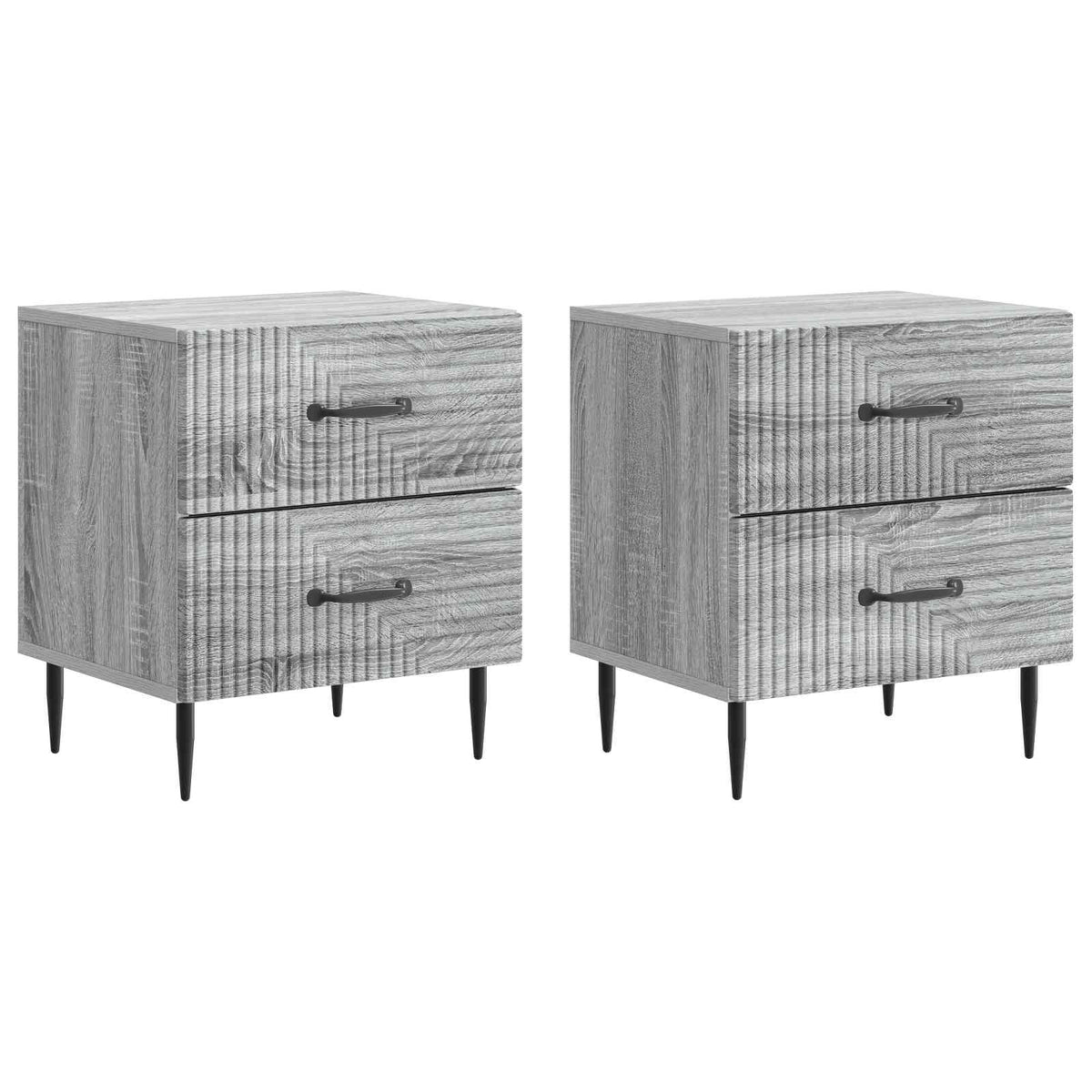 Nachttisch 2 Stk. Sonoma-Grau 43 x 34,5 x 47,5 cm Holzwerkstoff