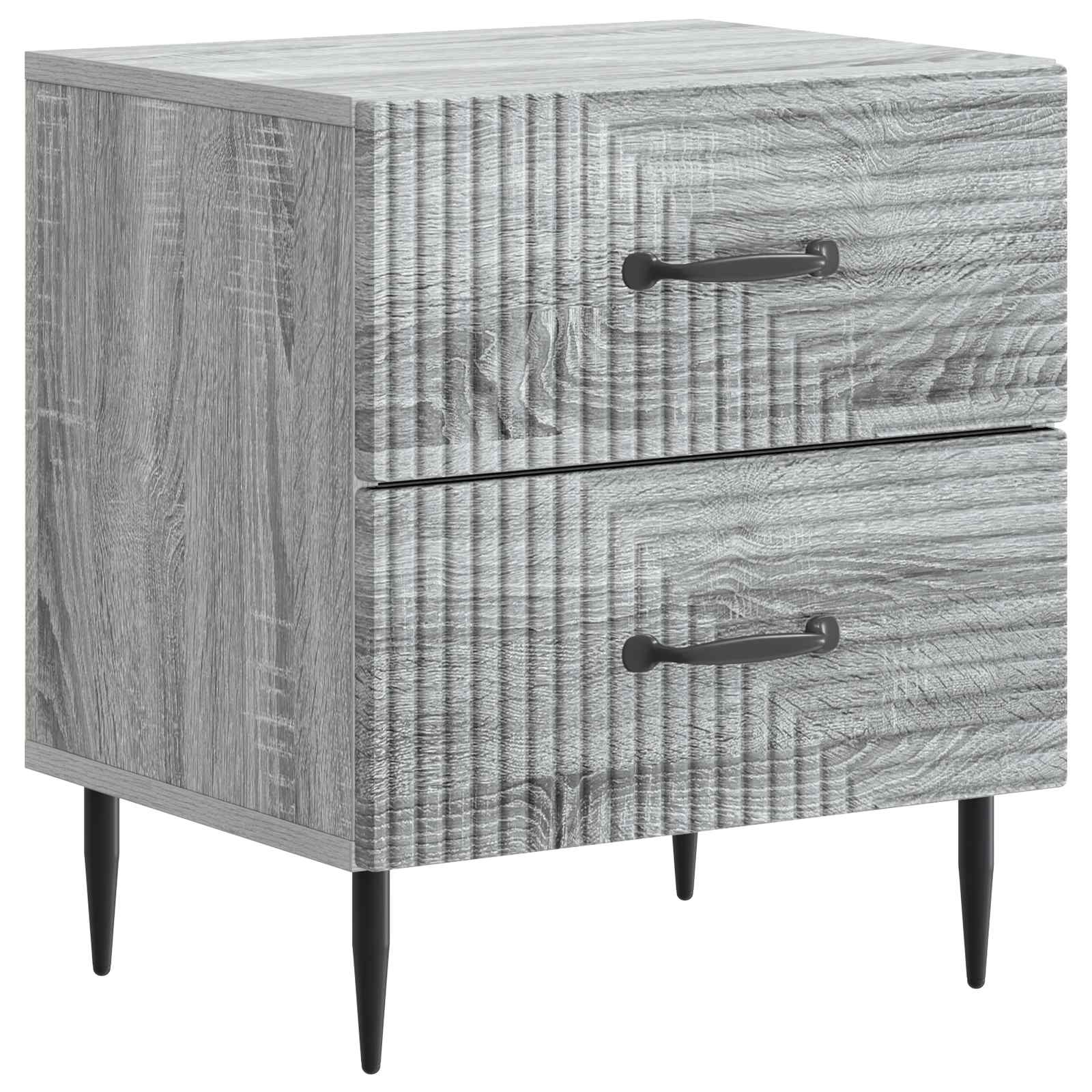 Nachttisch 2 Stk. Sonoma-Grau 43 x 34,5 x 47,5 cm Holzwerkstoff