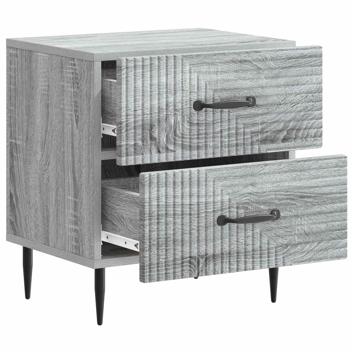 Nachttisch 2 Stk. Sonoma-Grau 43 x 34,5 x 47,5 cm Holzwerkstoff