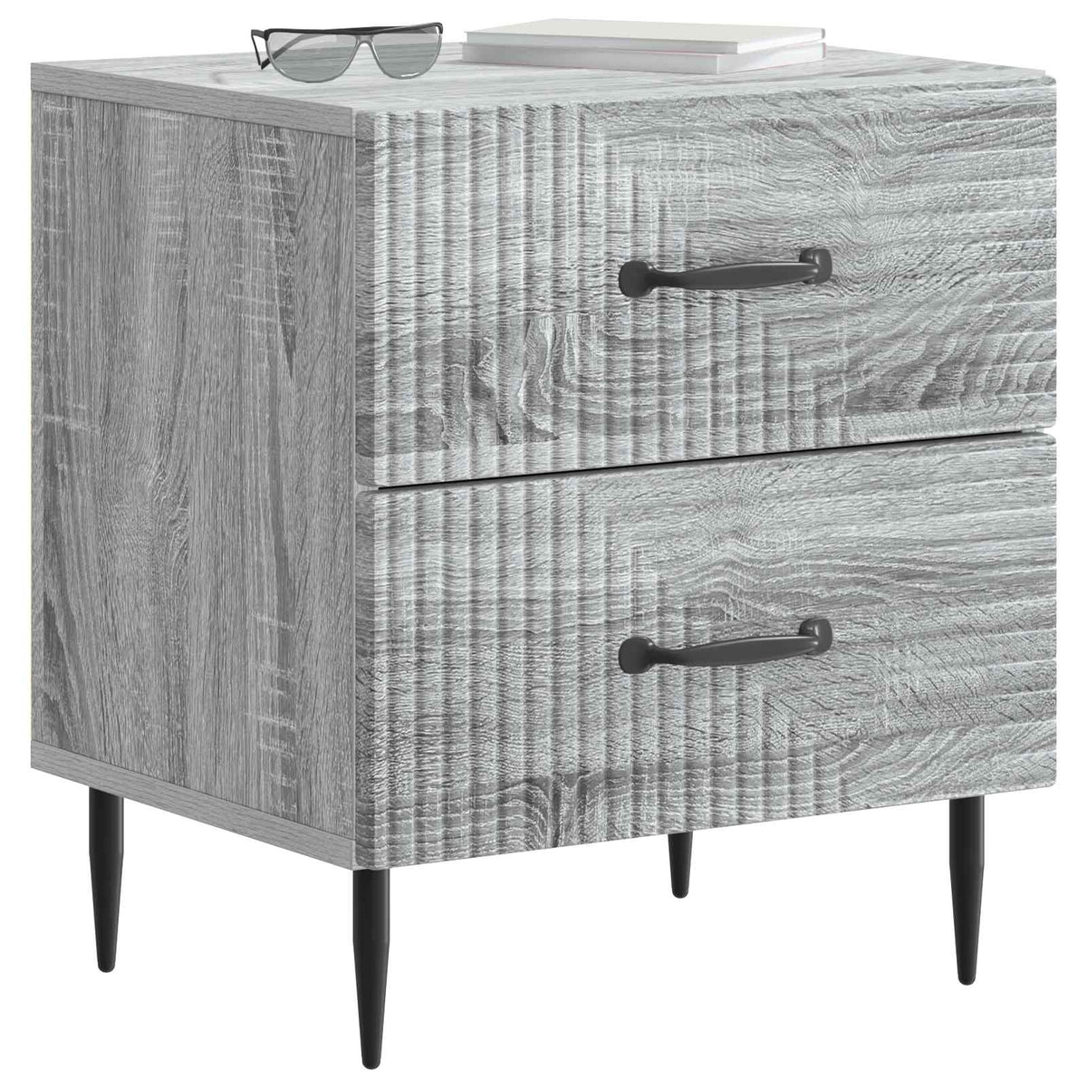 Nachttisch 2 Stk. Sonoma-Grau 43 x 34,5 x 47,5 cm Holzwerkstoff
