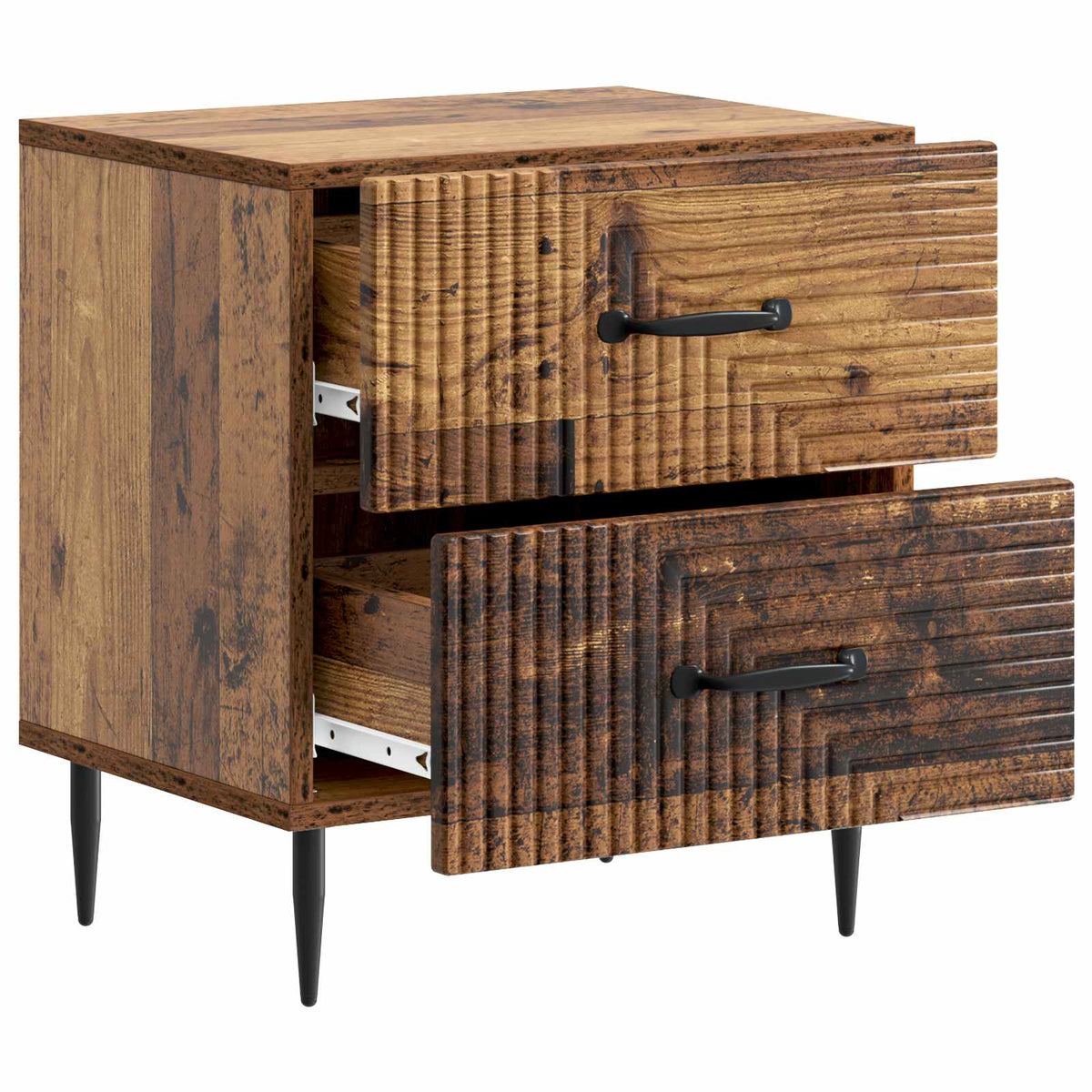 Nachttisch 2 Stk. Altholz 43 x 34,5 x 47,5 cm Holzwerkstoff