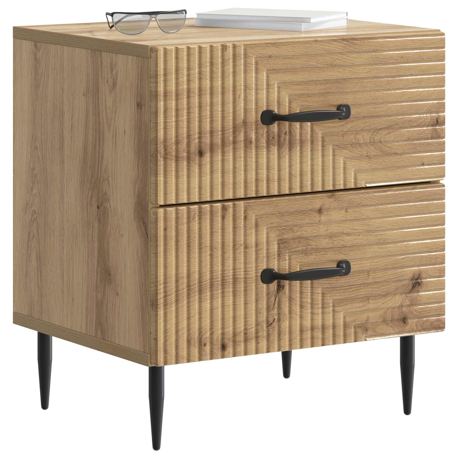 Nachttisch 2 stk. Artisan-Eiche 43 x 34,5 x 47,5 cm
