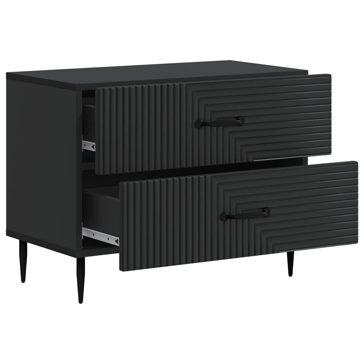 Nachttisch Schwarz 62 x 34,5 x 47,5 cm Holzwerkstoff