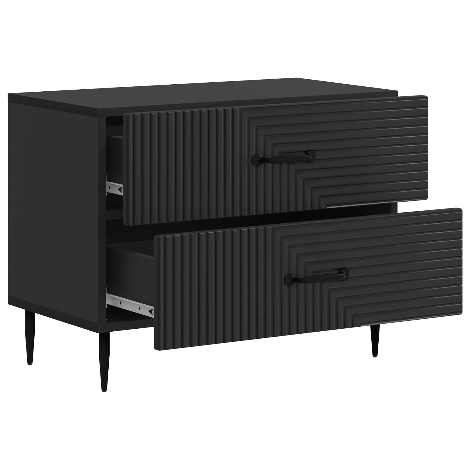 Nachttisch Schwarz 62 x 34,5 x 47,5 cm Holzwerkstoff