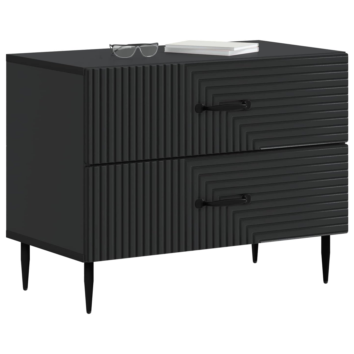 Nachttisch Schwarz 62 x 34,5 x 47,5 cm Holzwerkstoff