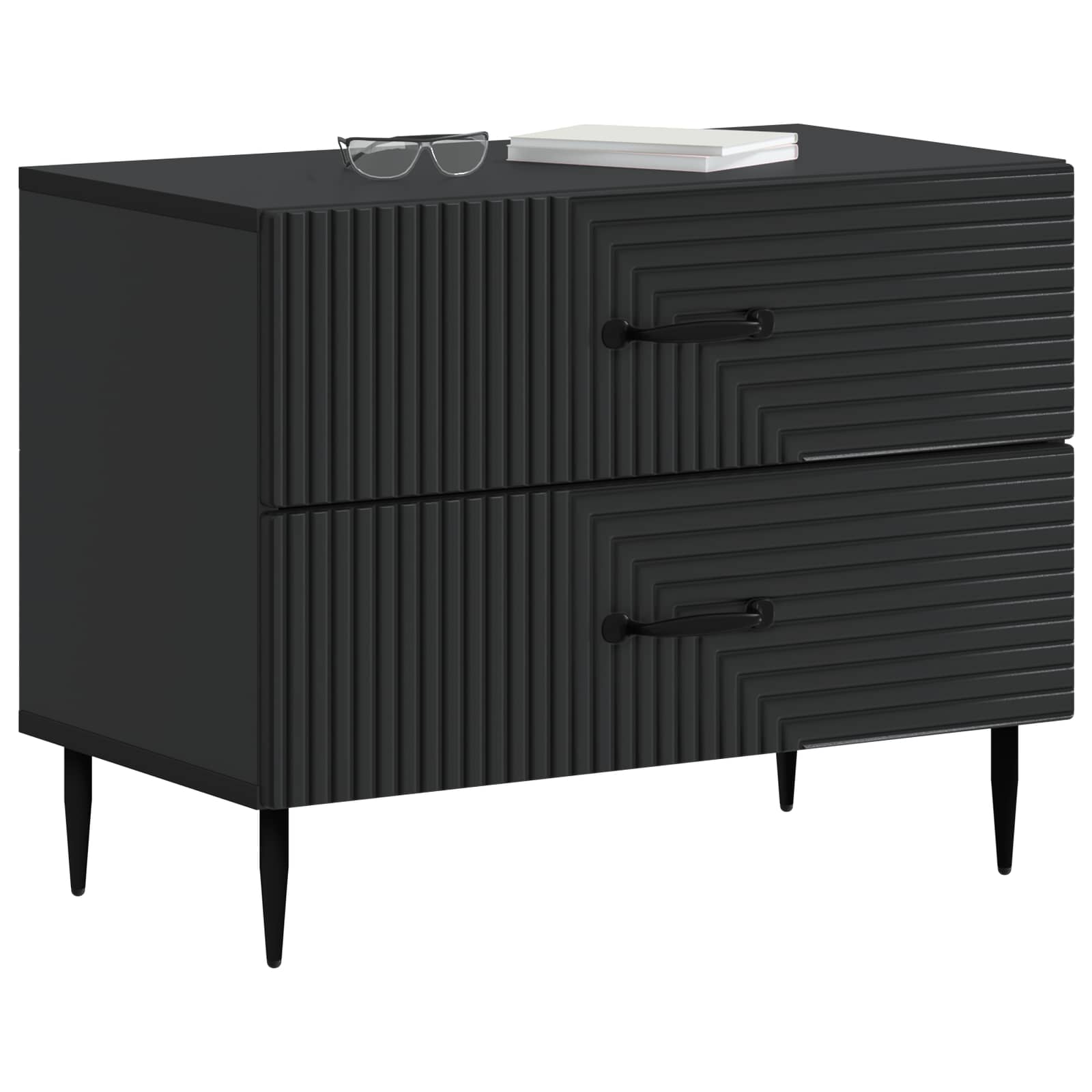 Nachttisch Schwarz 62 x 34,5 x 47,5 cm Holzwerkstoff
