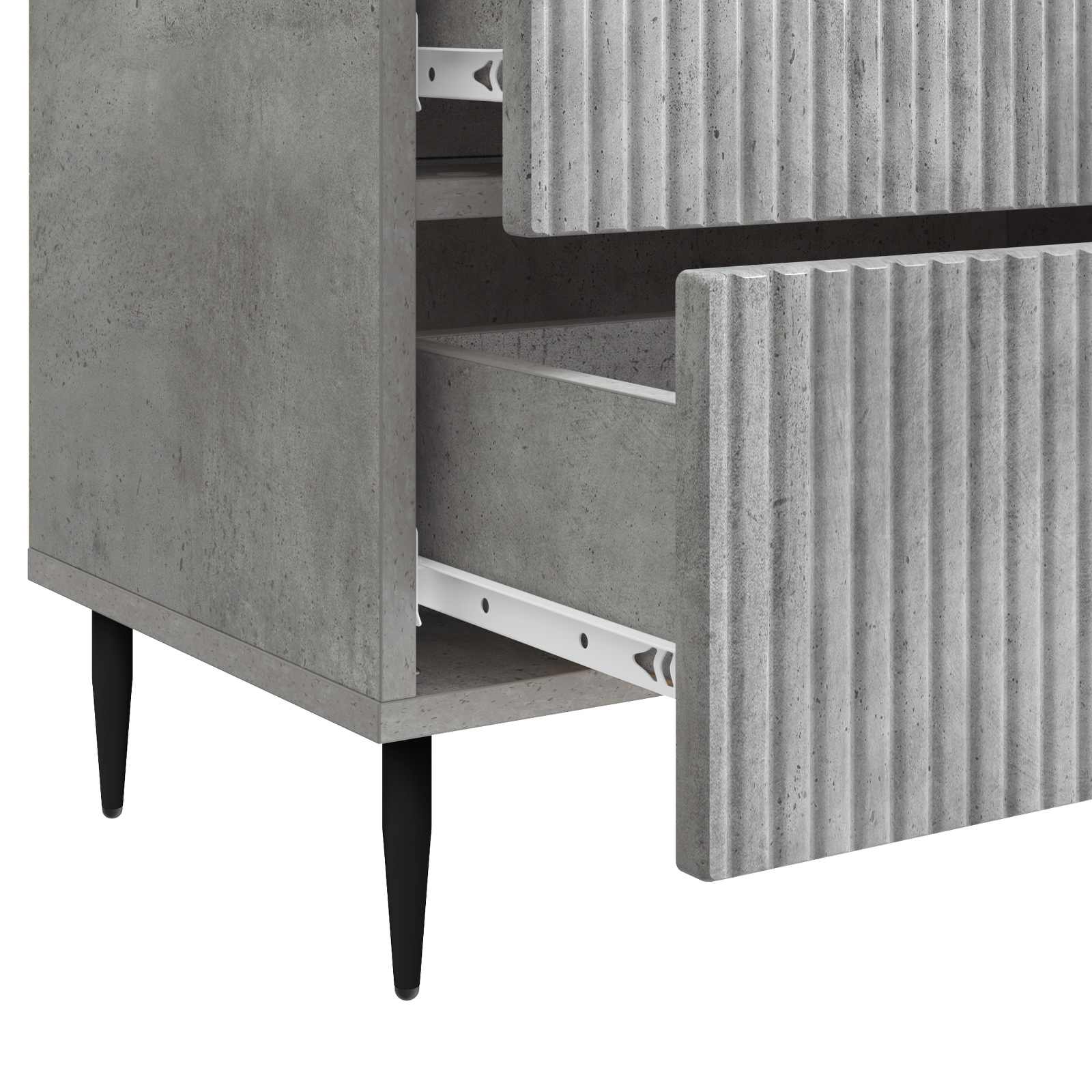 Nachttisch Betongrau 62 x 34,5 x 47,5 cm Holzwerkstoff