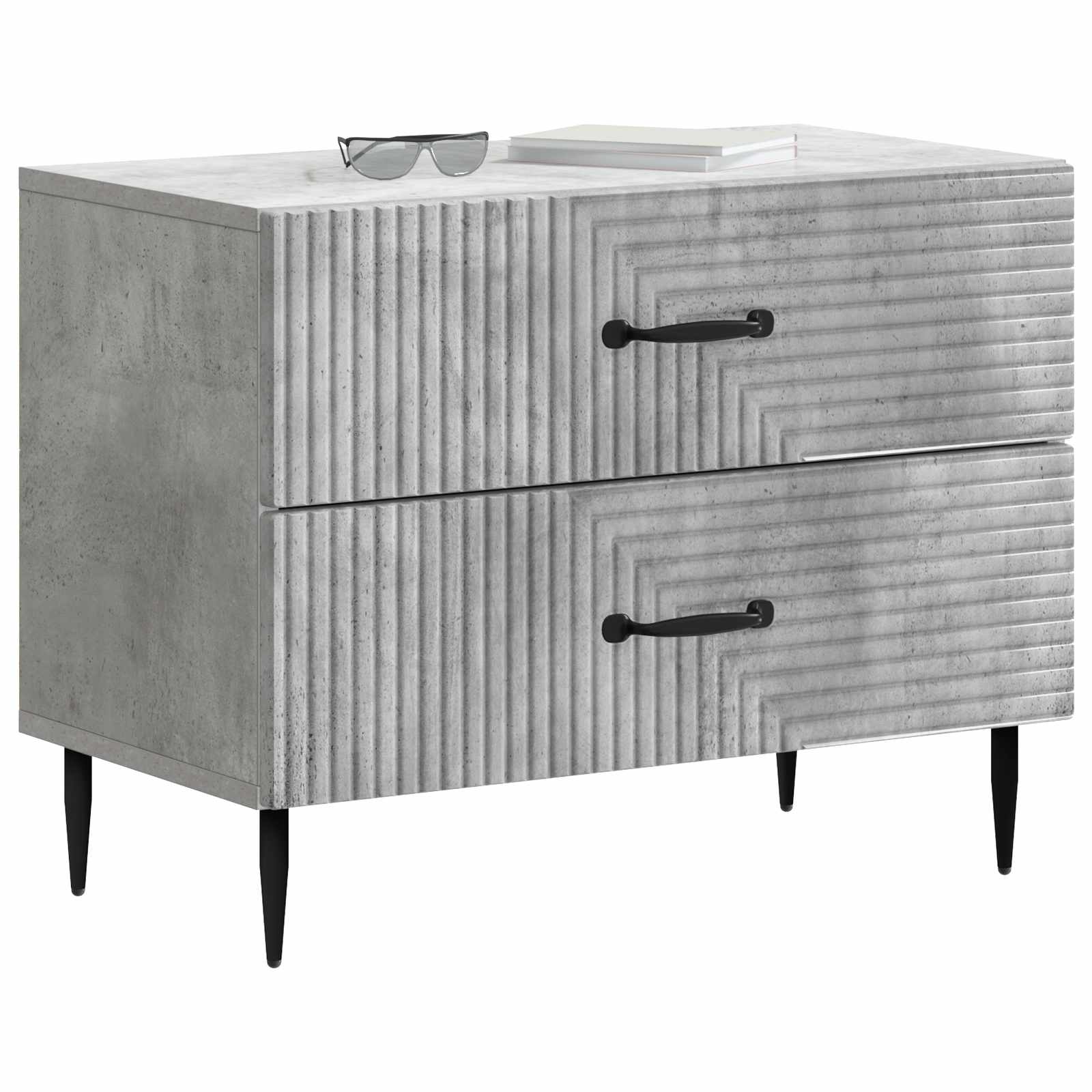 Nachttisch Betongrau 62 x 34,5 x 47,5 cm Holzwerkstoff