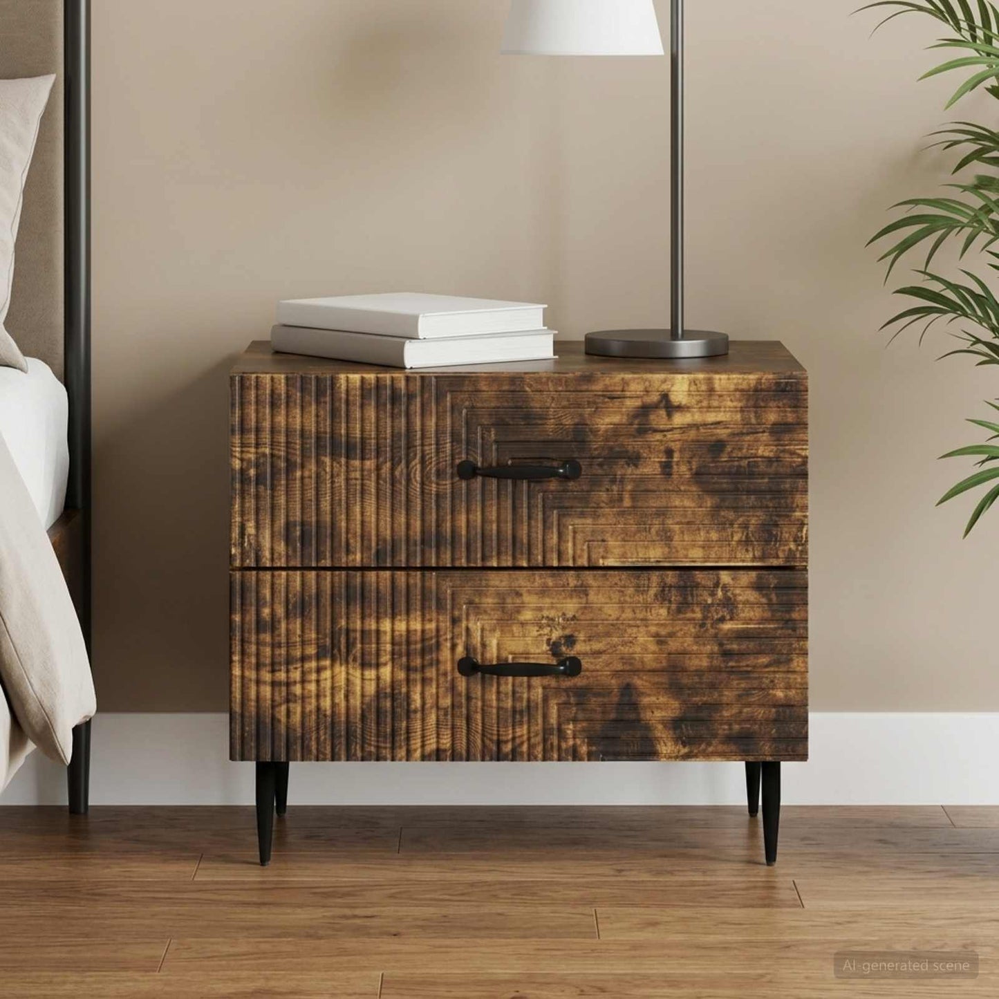 Nachttisch Geräucherte Eiche 62 x 34,5 x 47,5 cm Holzwerkstoff