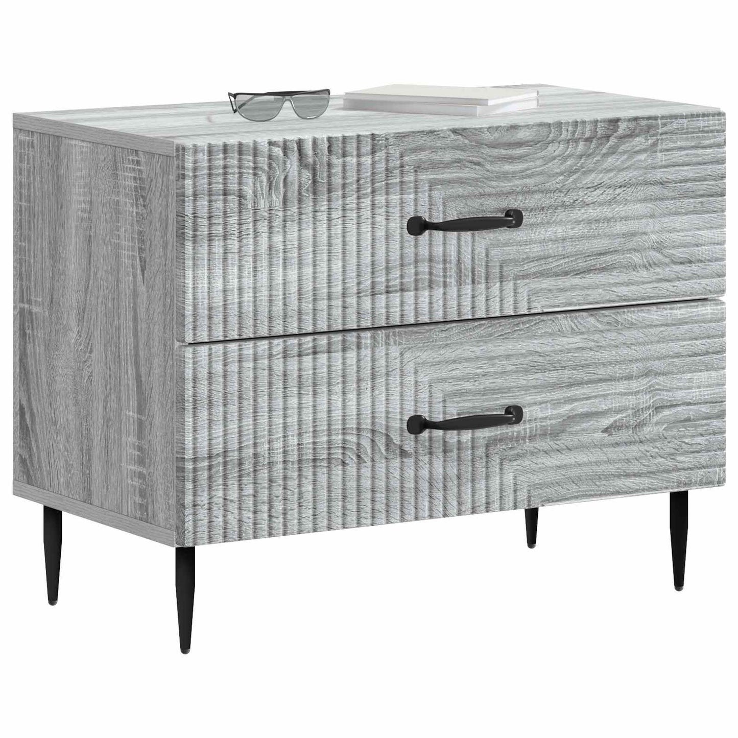 Nachttisch Graues Sonoma 62 x 34,5 x 47,5 cm Holzwerkstoff
