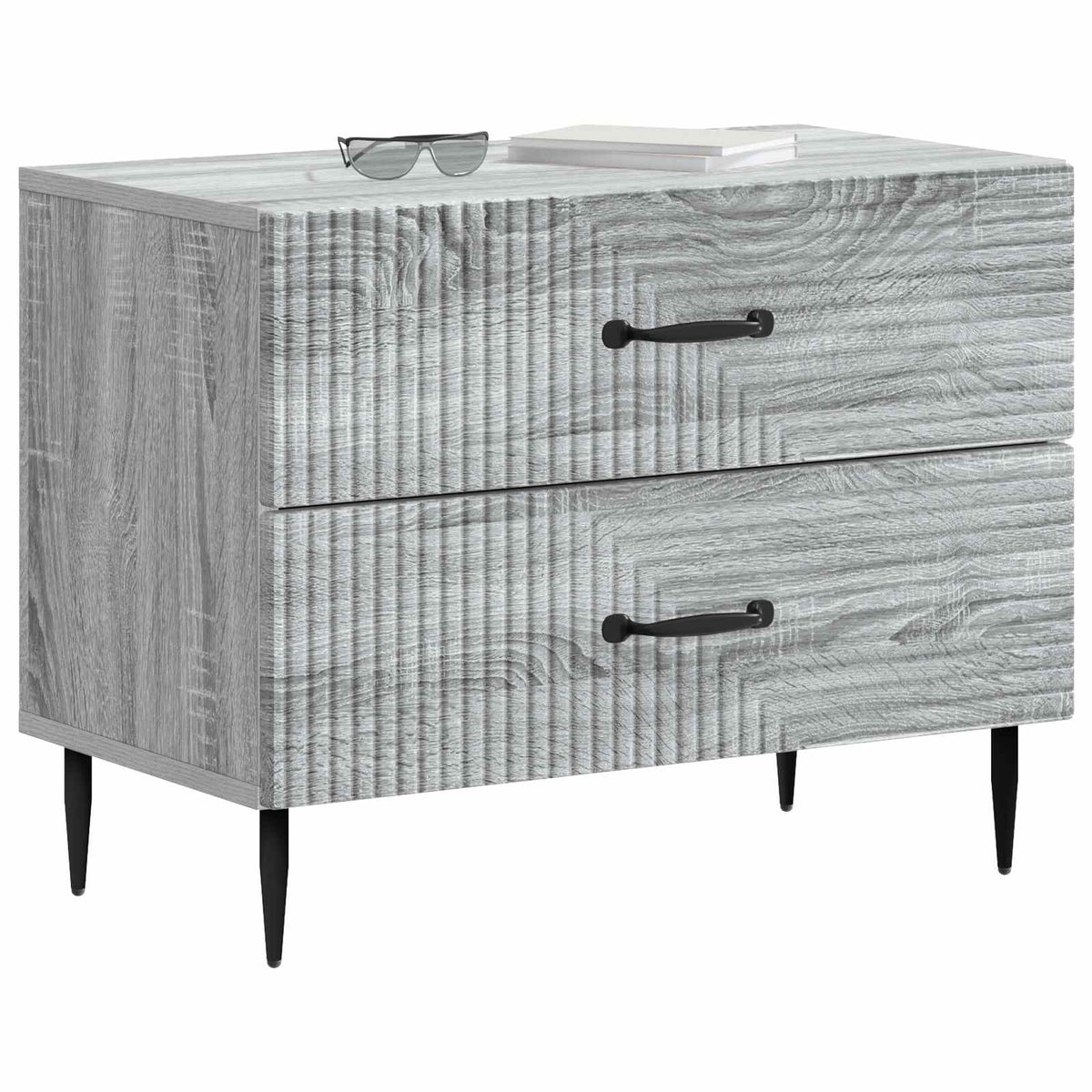 Nachttisch Graues Sonoma 62 x 34,5 x 47,5 cm Holzwerkstoff