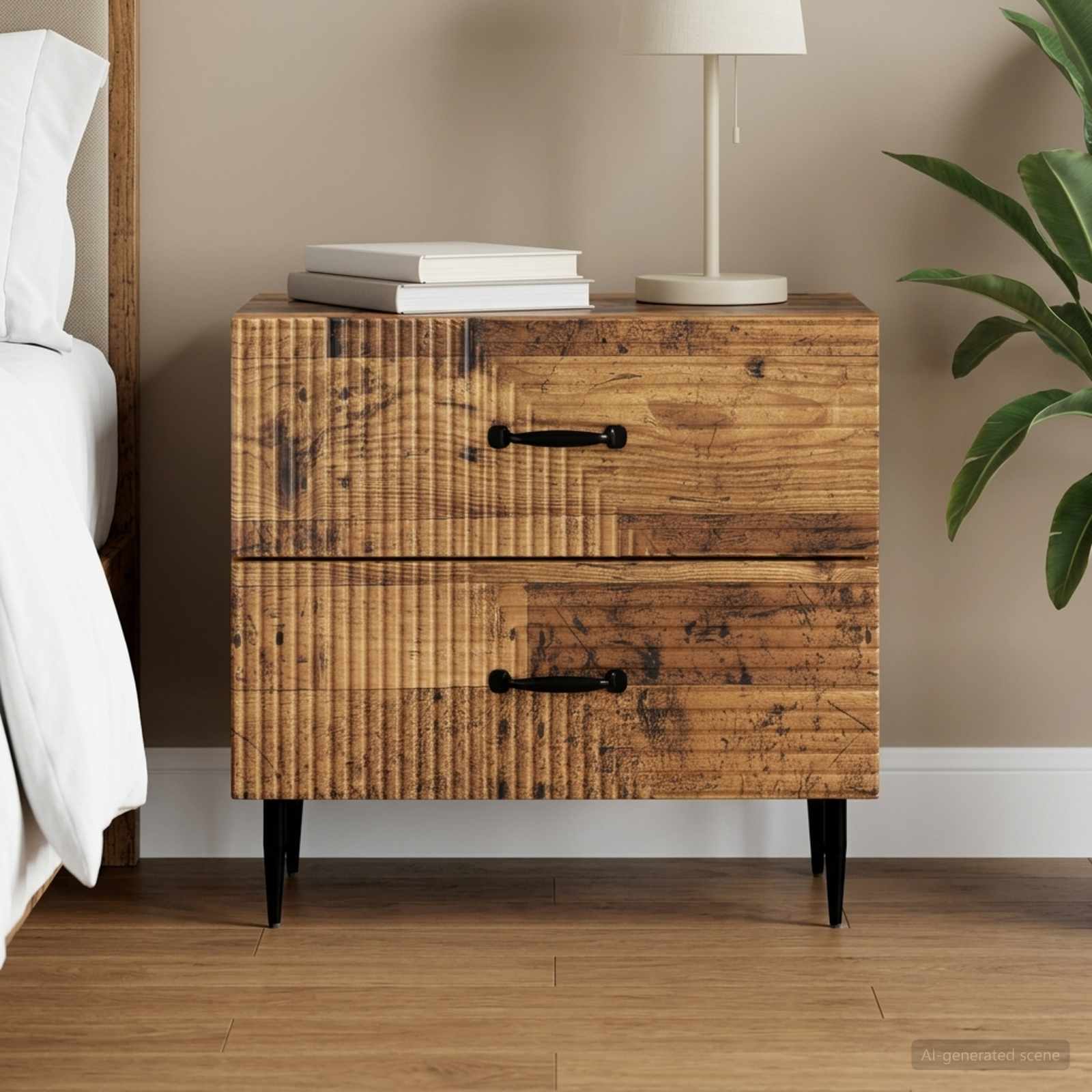 Nachttisch Altholz 62 x 34,5 x 47,5 cm Holzwerkstoff