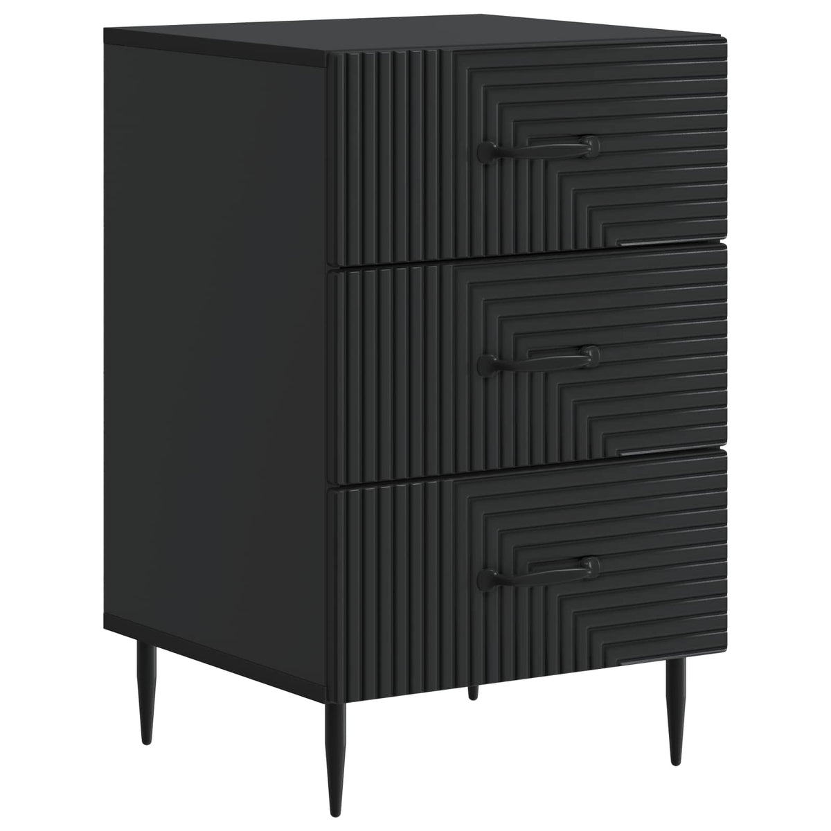 Nachttisch Schwarz 43 x 41 x 66,5 cm Holzwerkstoff