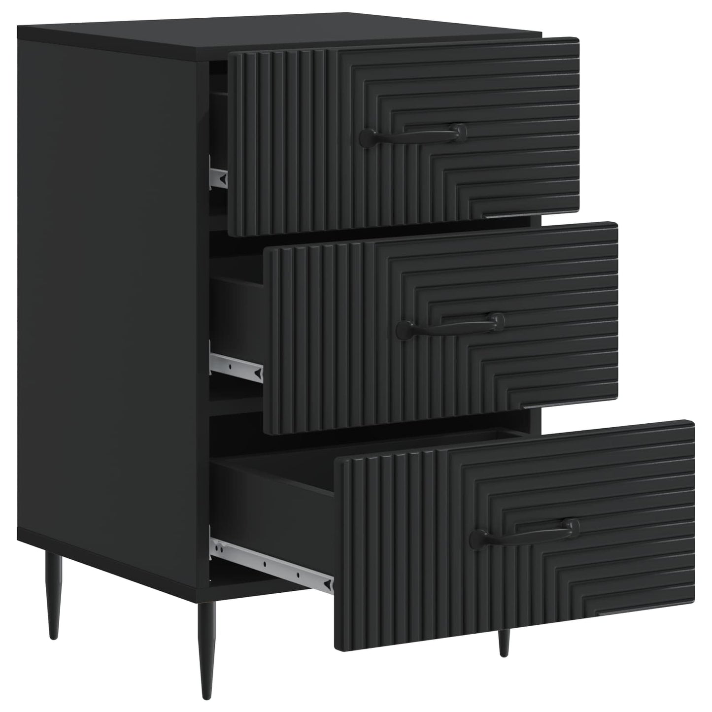 Nachttisch Schwarz 43 x 41 x 66,5 cm Holzwerkstoff