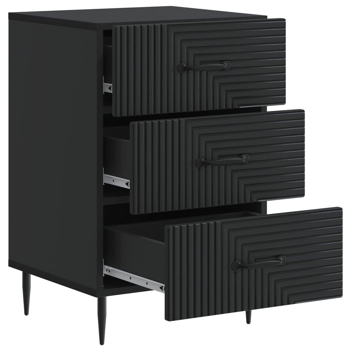 Nachttisch Schwarz 43 x 41 x 66,5 cm Holzwerkstoff