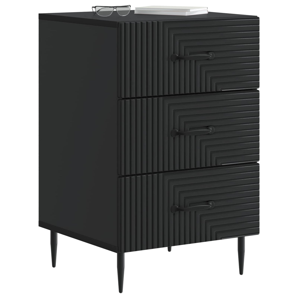 Nachttisch Schwarz 43 x 41 x 66,5 cm Holzwerkstoff