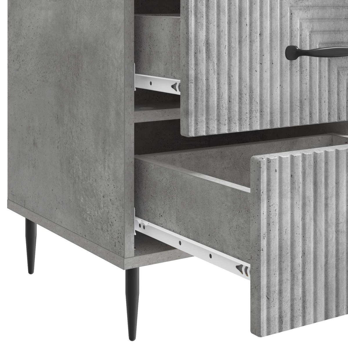 Nachttisch Betongrau 43 x 41 x 66,5 cm Holzwerkstoff