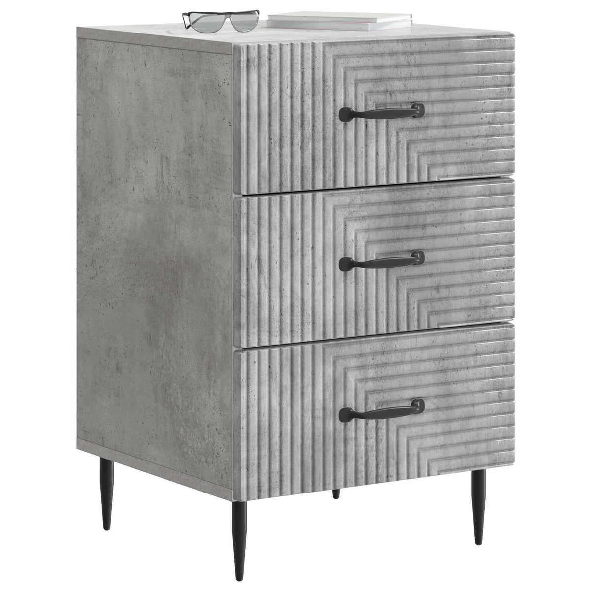 Nachttisch Betongrau 43 x 41 x 66,5 cm Holzwerkstoff