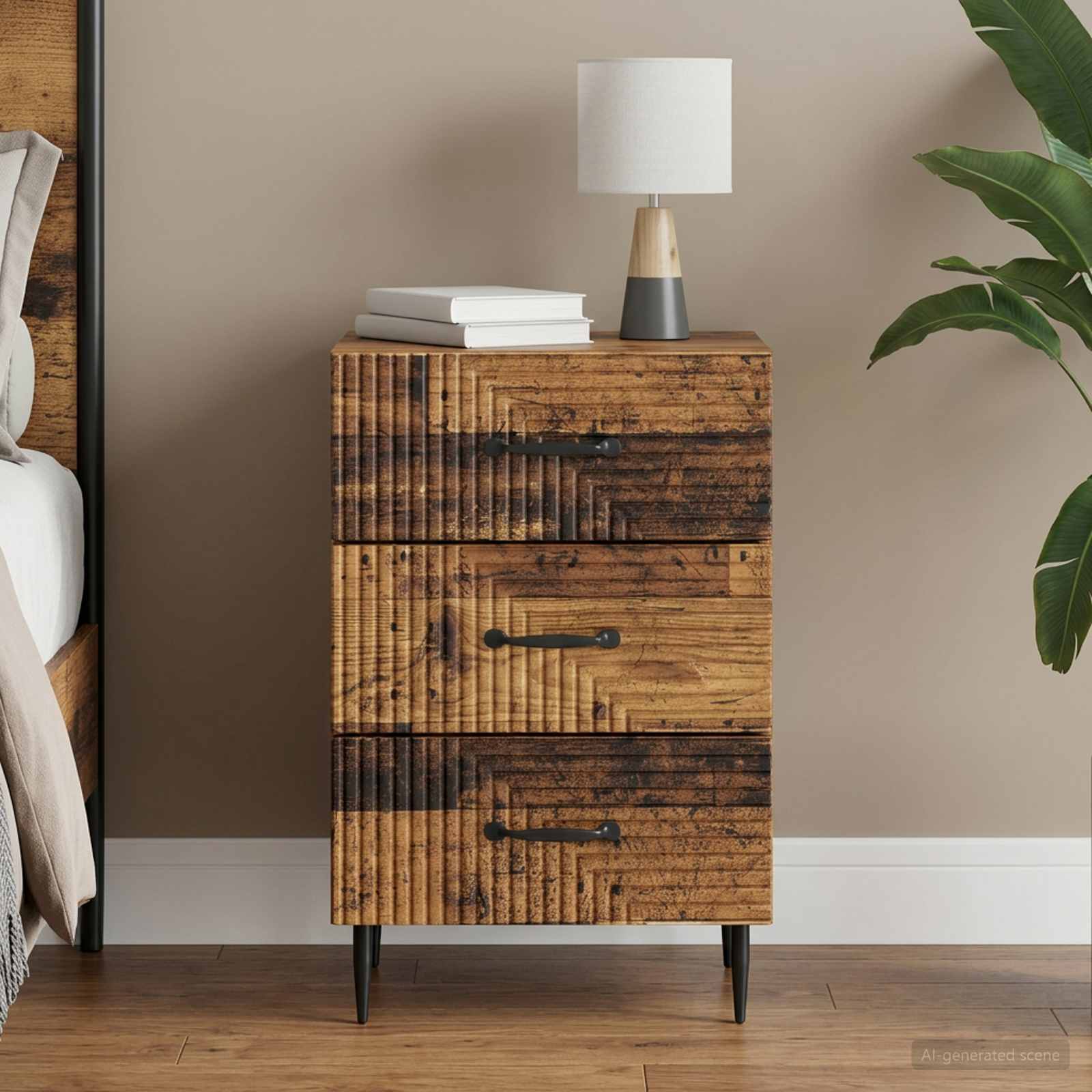 Nachttisch Altholz 43 x 41 x 66,5 cm Holzwerkstoff