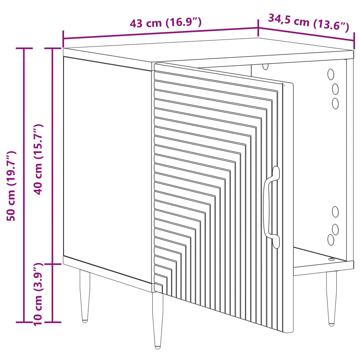 Nachttisch 2 stk. Weiß 43 x 34,5 x 50 cm Holzwerkstoff
