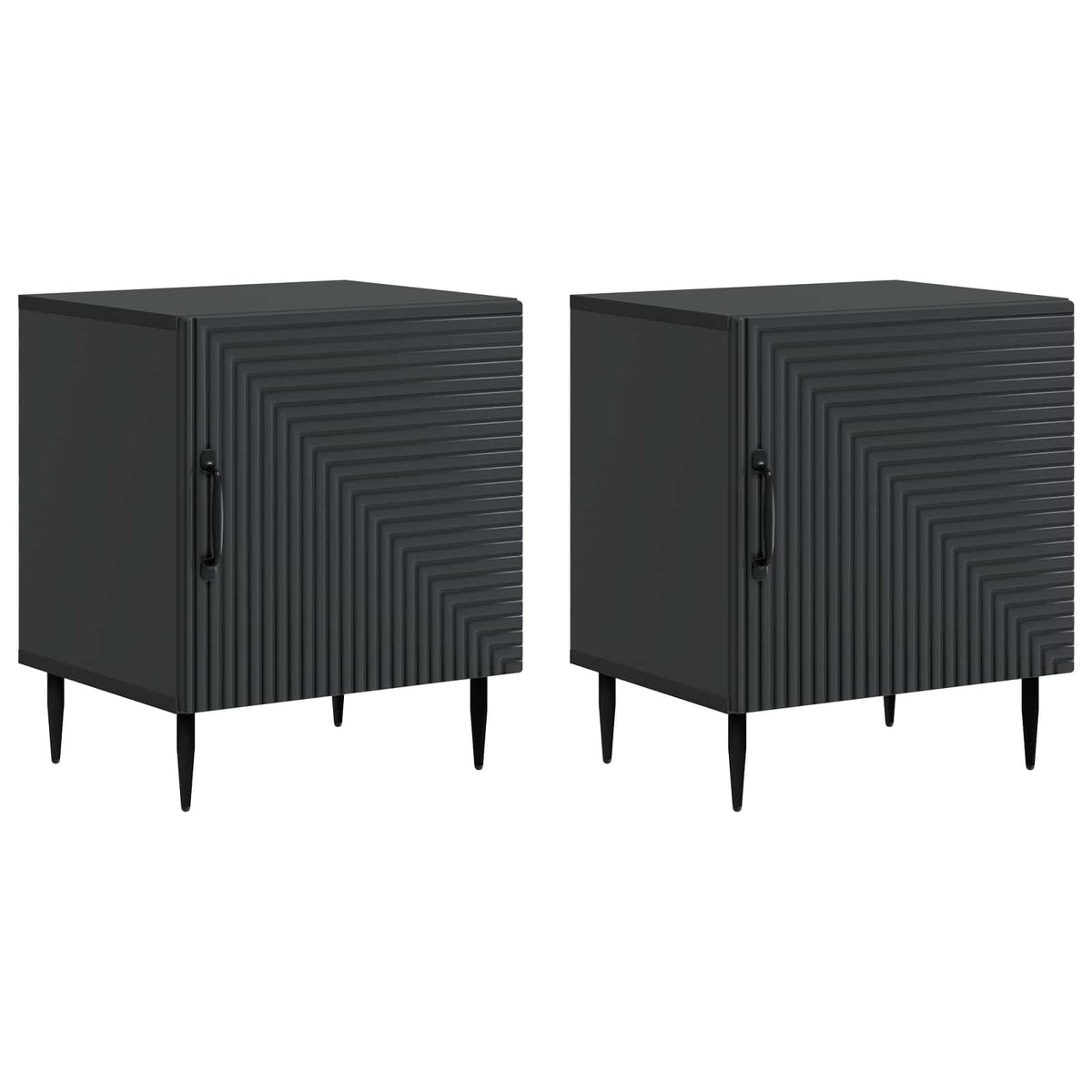 Nachttisch 2 stk. Schwarz 43 x 34,5 x 50 cm Holzwerkstoff