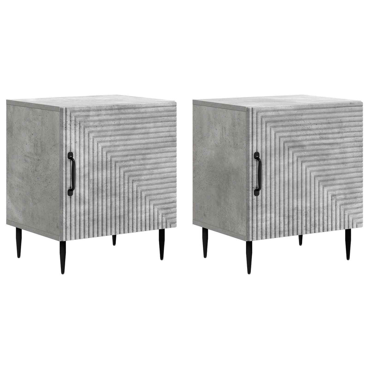 Nachttisch 2 stk. Betongrau 43 x 34,5 x 50 cm Holzwerkstoff