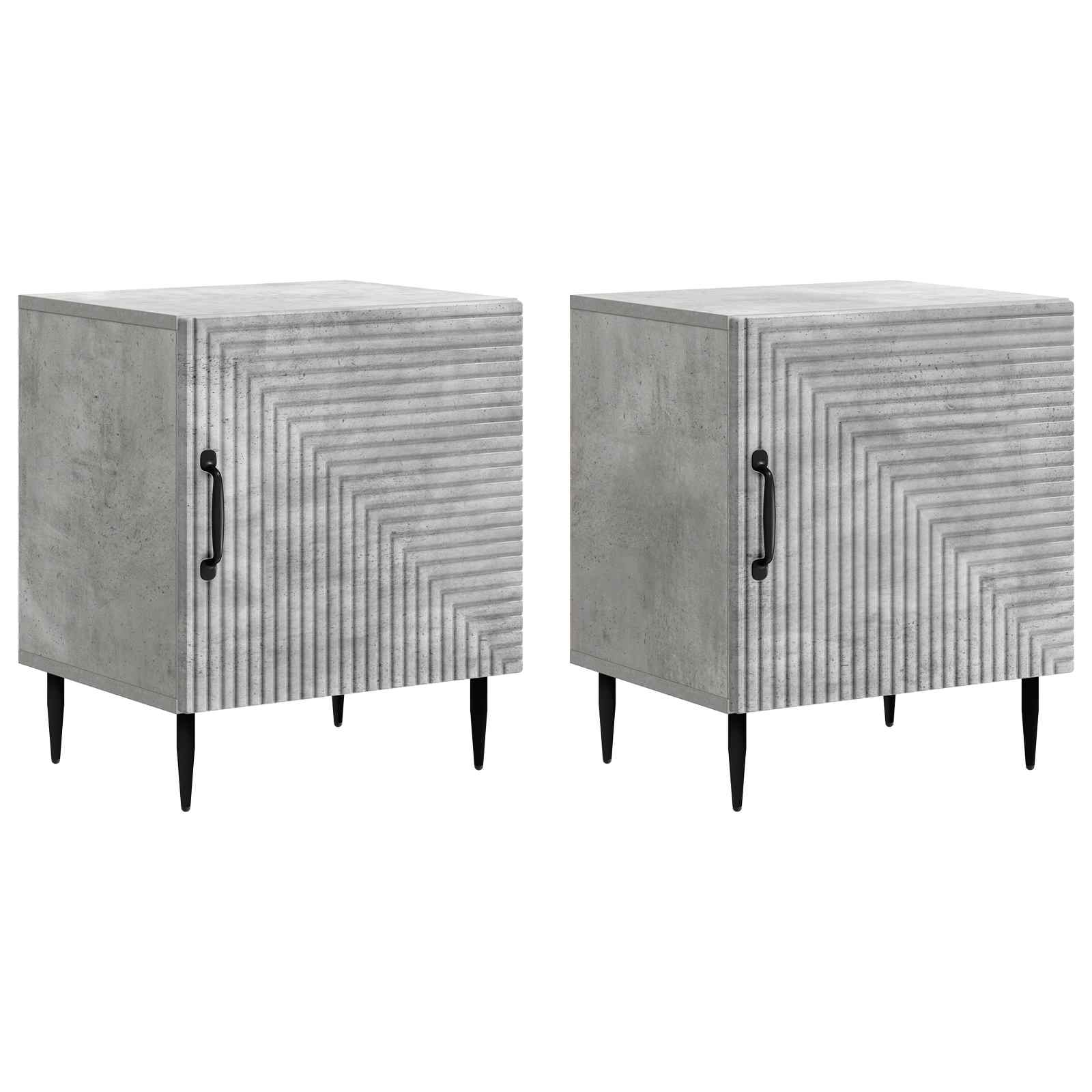 Nachttisch 2 stk. Betongrau 43 x 34,5 x 50 cm Holzwerkstoff