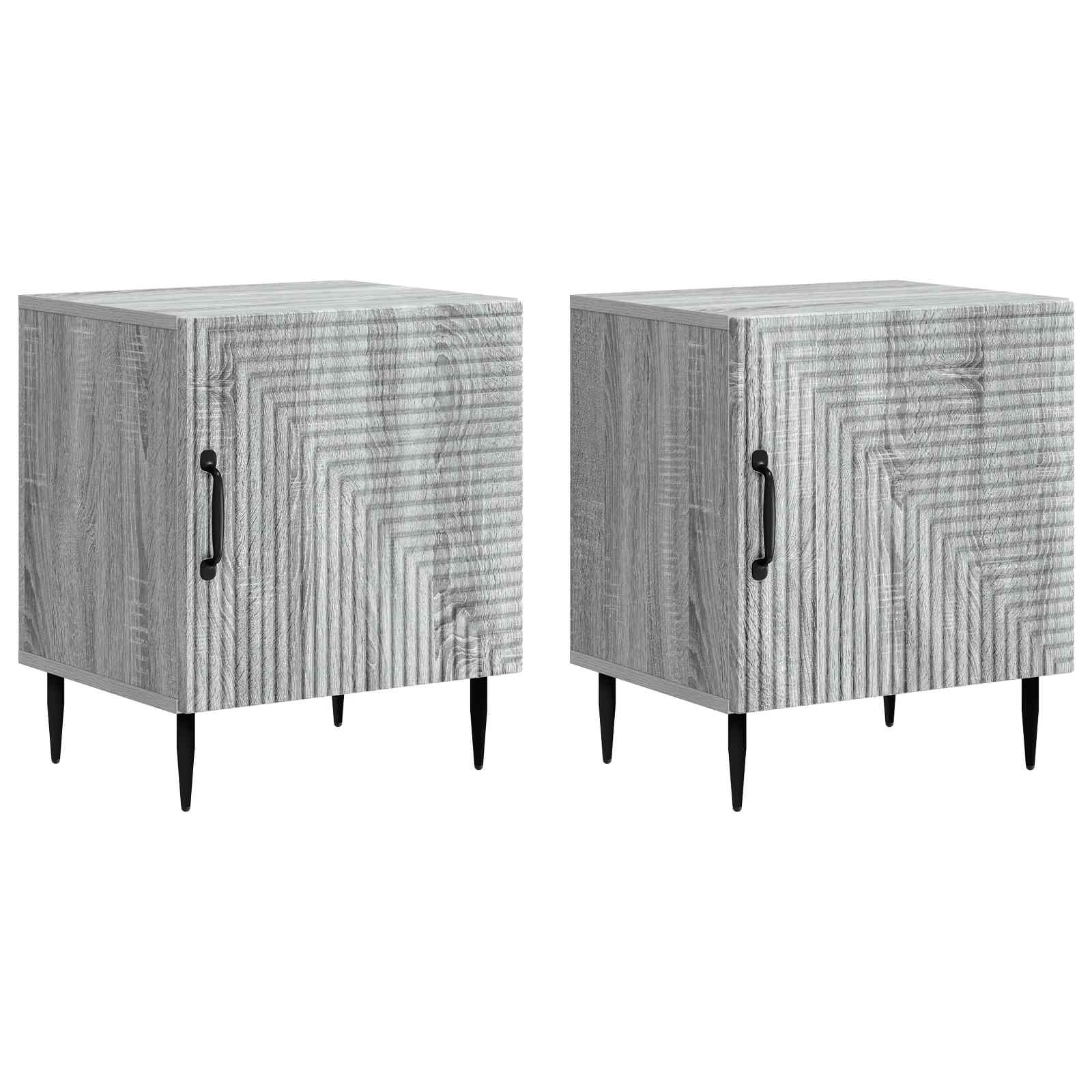 Nachttisch 2 stk. Graues Sonoma 43 x 34,5 x 50 cm Holzwerkstoff